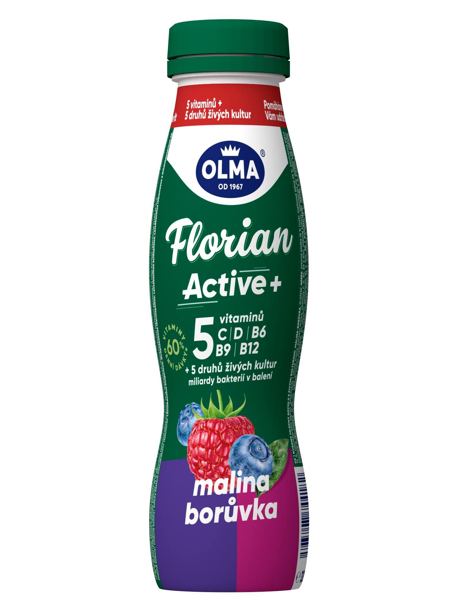Mléčné a chlazené - Olma Florian Active+ malina borůvka 320g