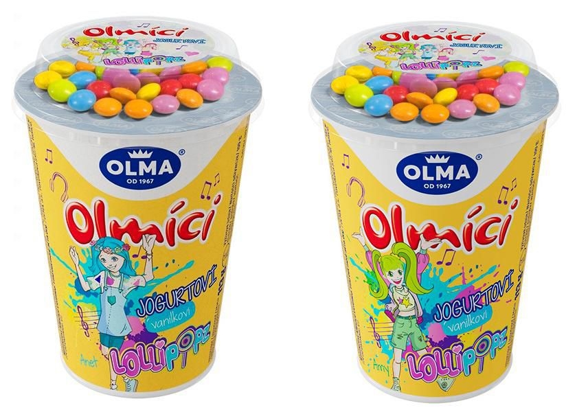 Mléčné a chlazené - Olma Olmíci jogurtoví vanilkoví Lollipopz dražé 113 g různé motivy