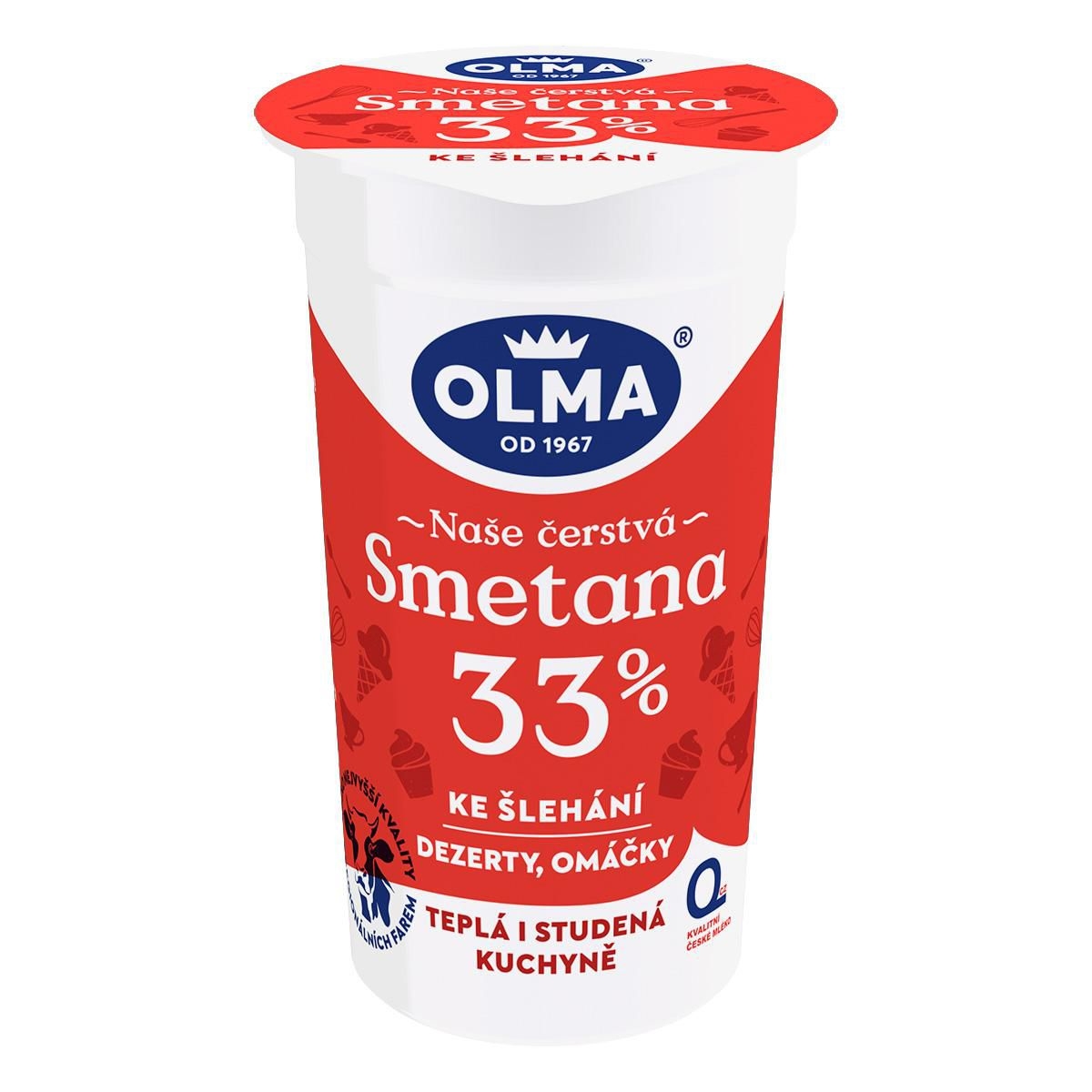 Mléčné a chlazené - Olma Smetana ke šlehání 33% 200 g