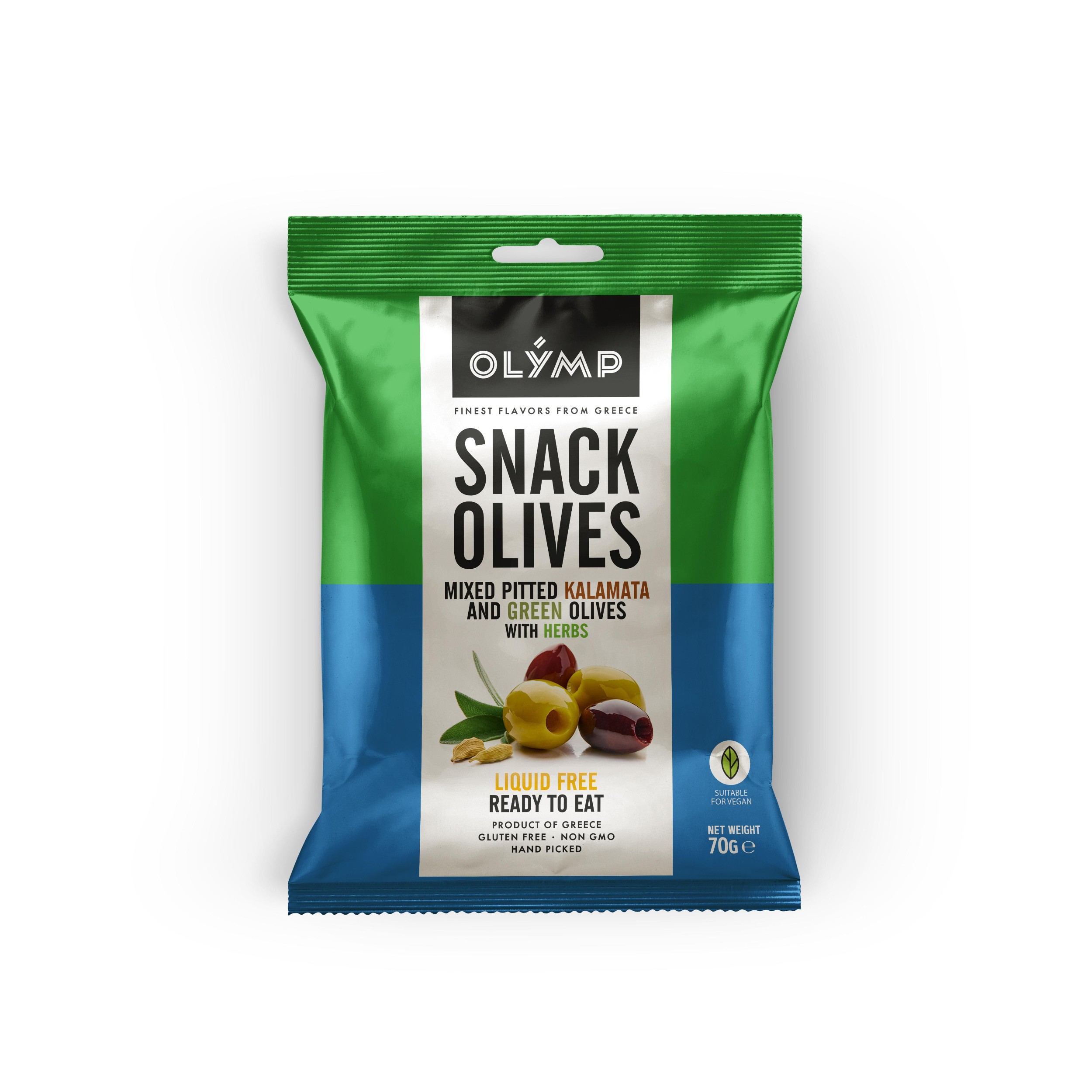 Trvanlivé potraviny - Olymp Mix Kalamata tmavé a zelené olivy bylinky 70g