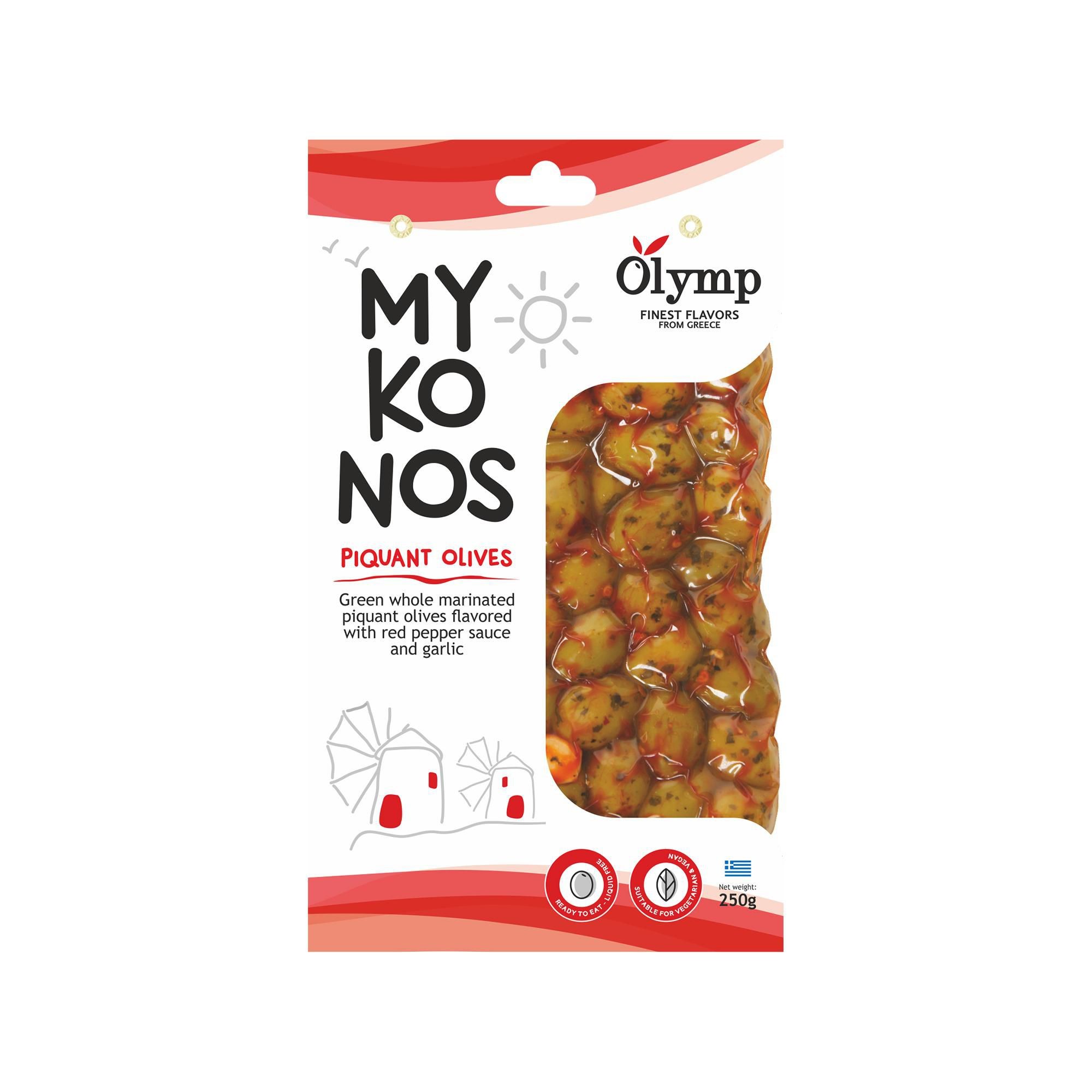Olymp Pikantní zelené olivy chilli-česnek vakuované 250g-0