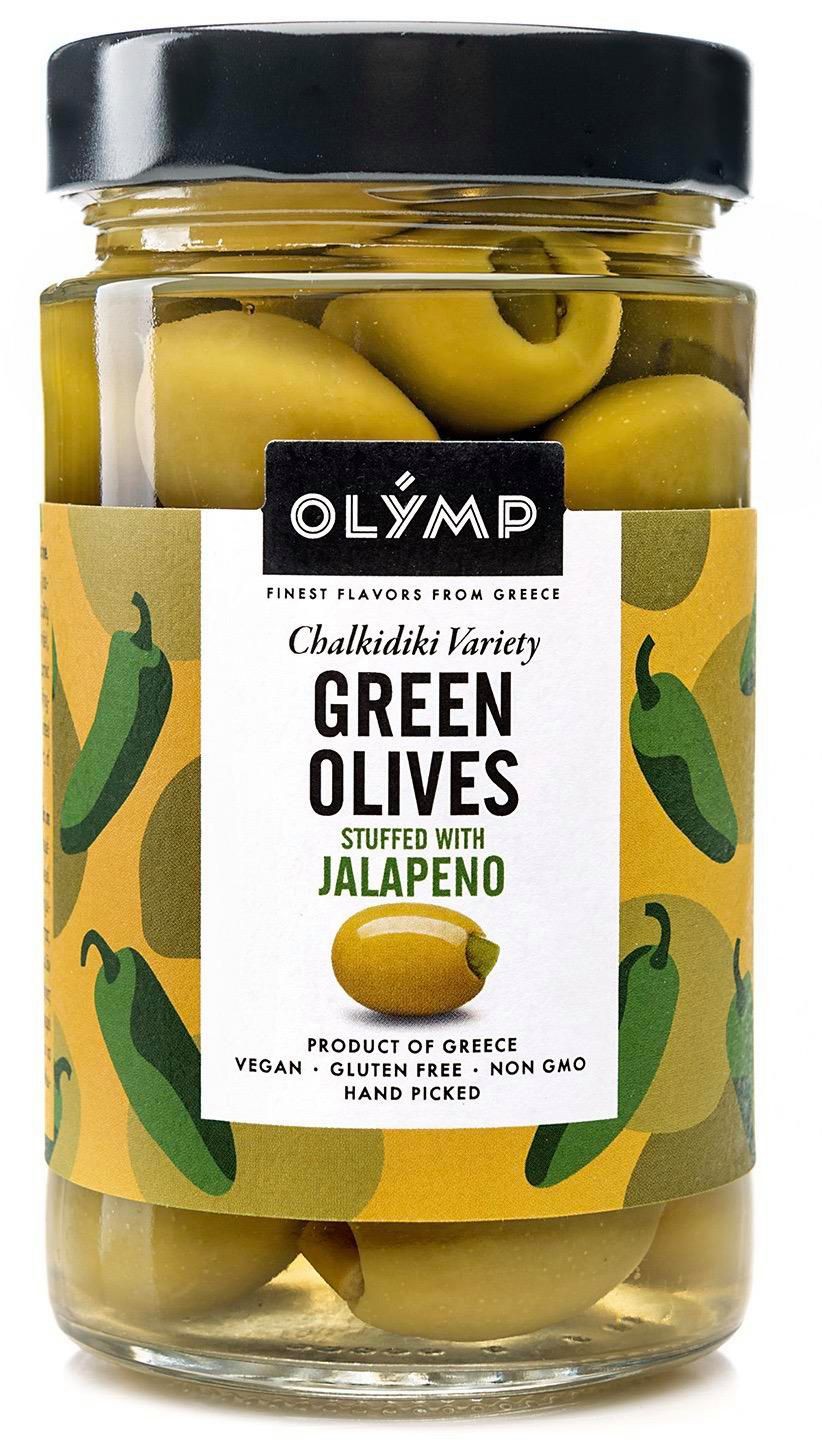 Trvanlivé potraviny - Olymp Zelené olivy s jalapeno 320g