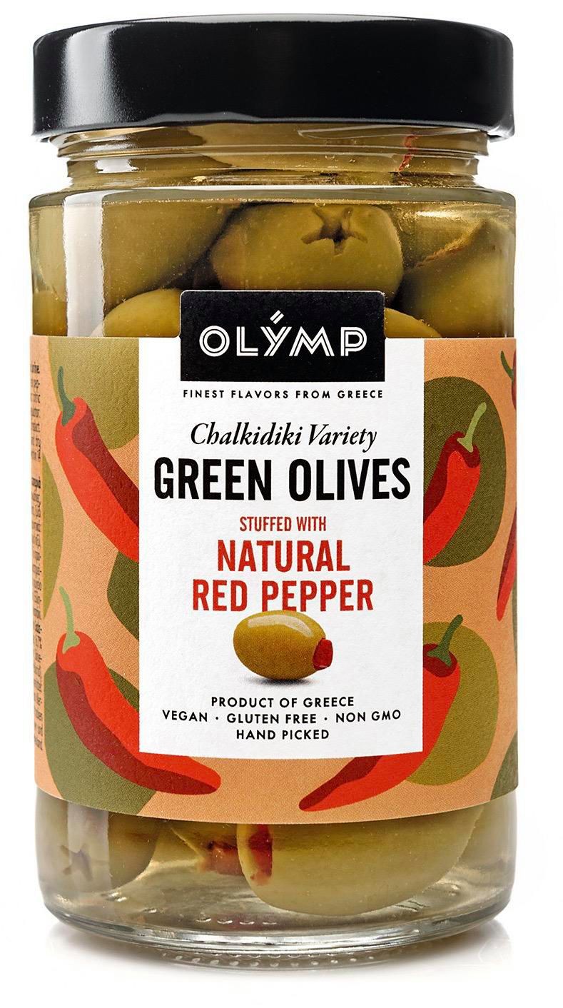 Trvanlivé potraviny - Olymp Zelené olivy s papričkou 320g