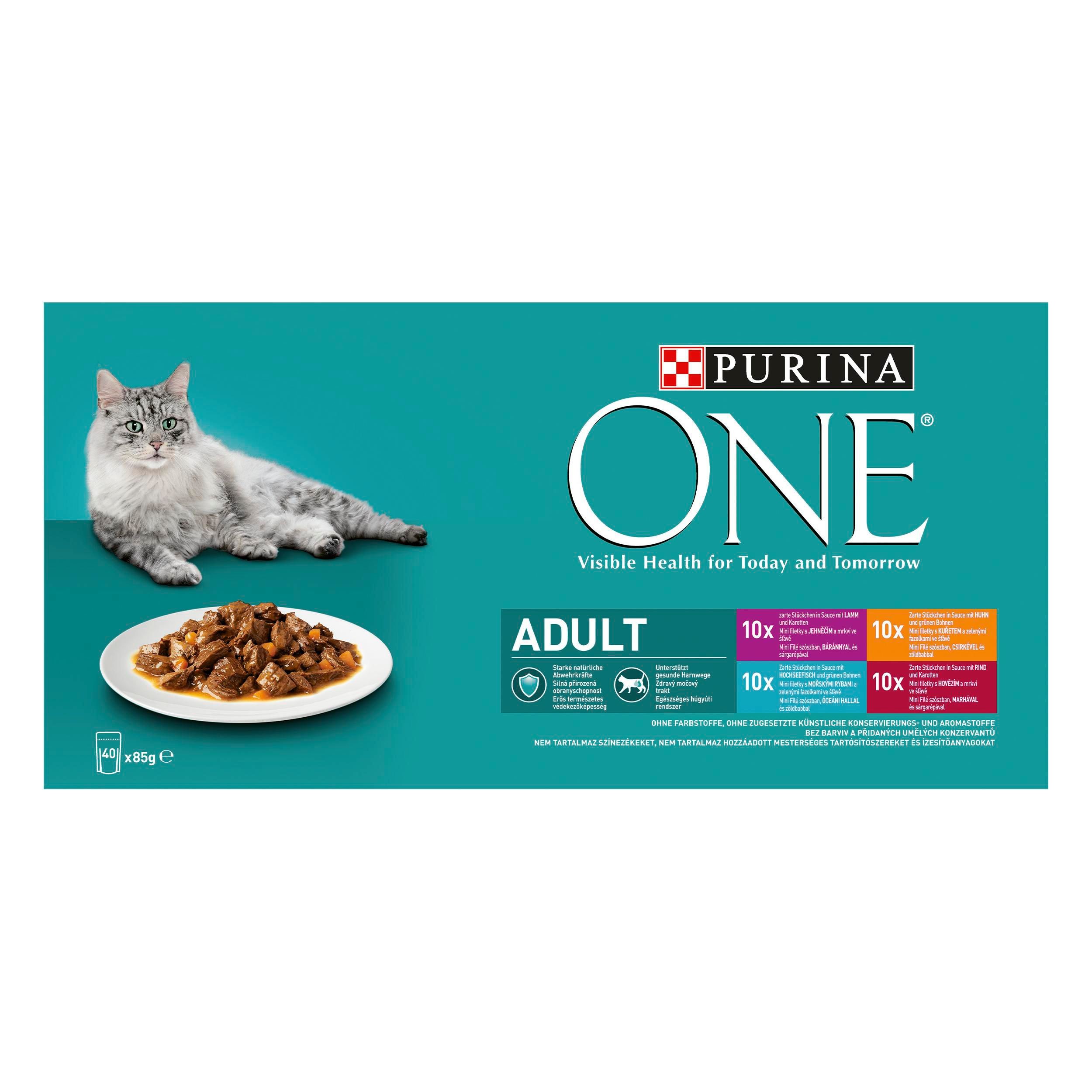 One kapsičky pro kočky Adult kuřecí s fazolkami ve šťávě 40 x 85 g-0
