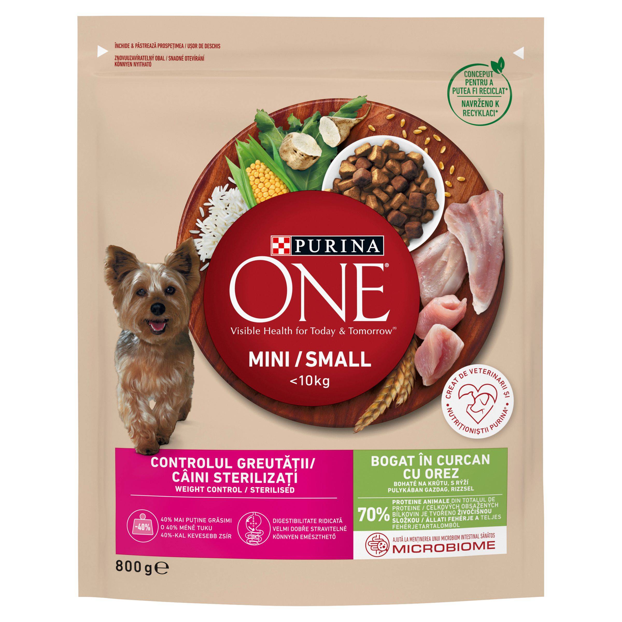 Svět zvířat - One Mini Dog Weightcontrol Krůtí s rýží 800 g