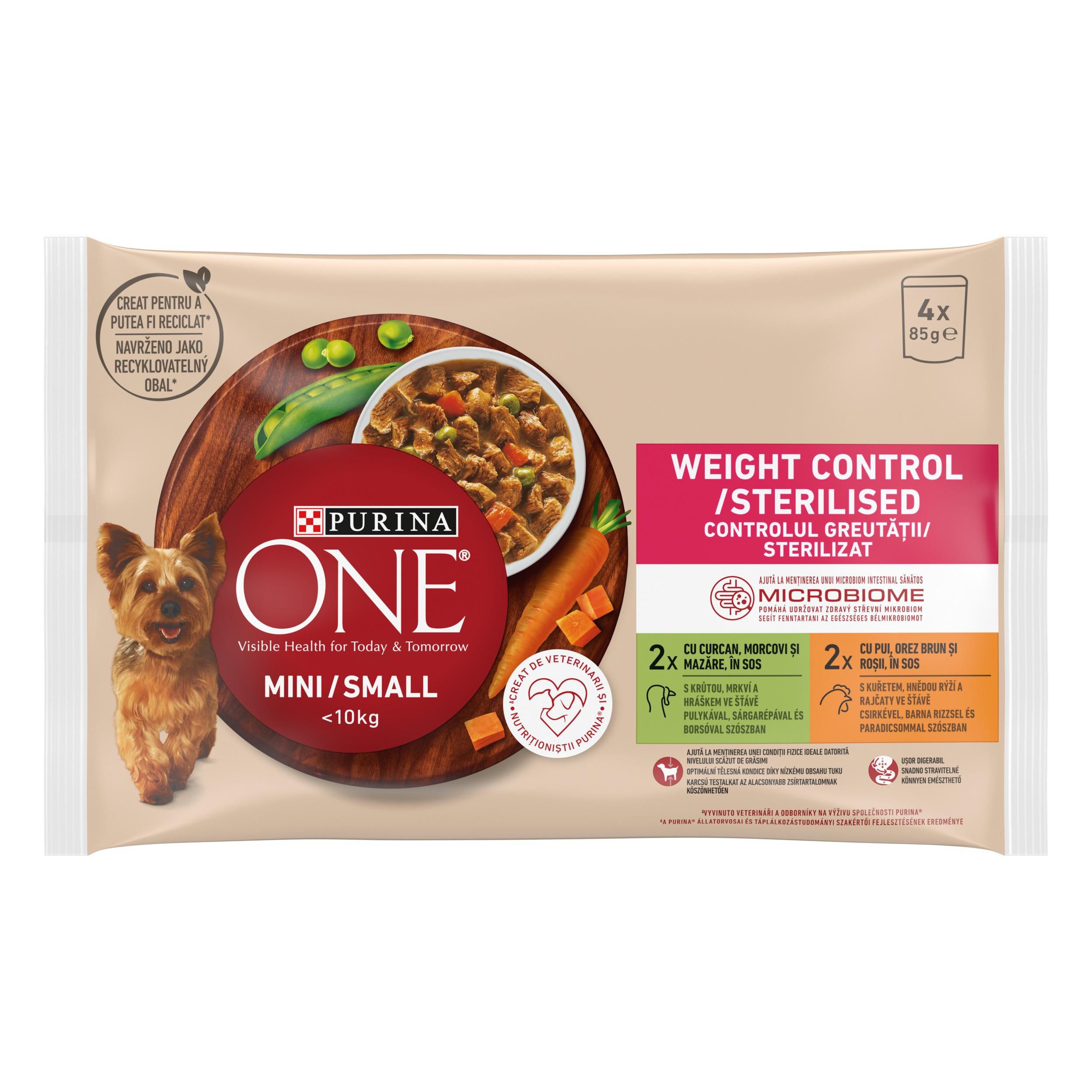 Svět zvířat - One Mini Weight Control Krůta a kuře ve šťávě 4 x 85 g