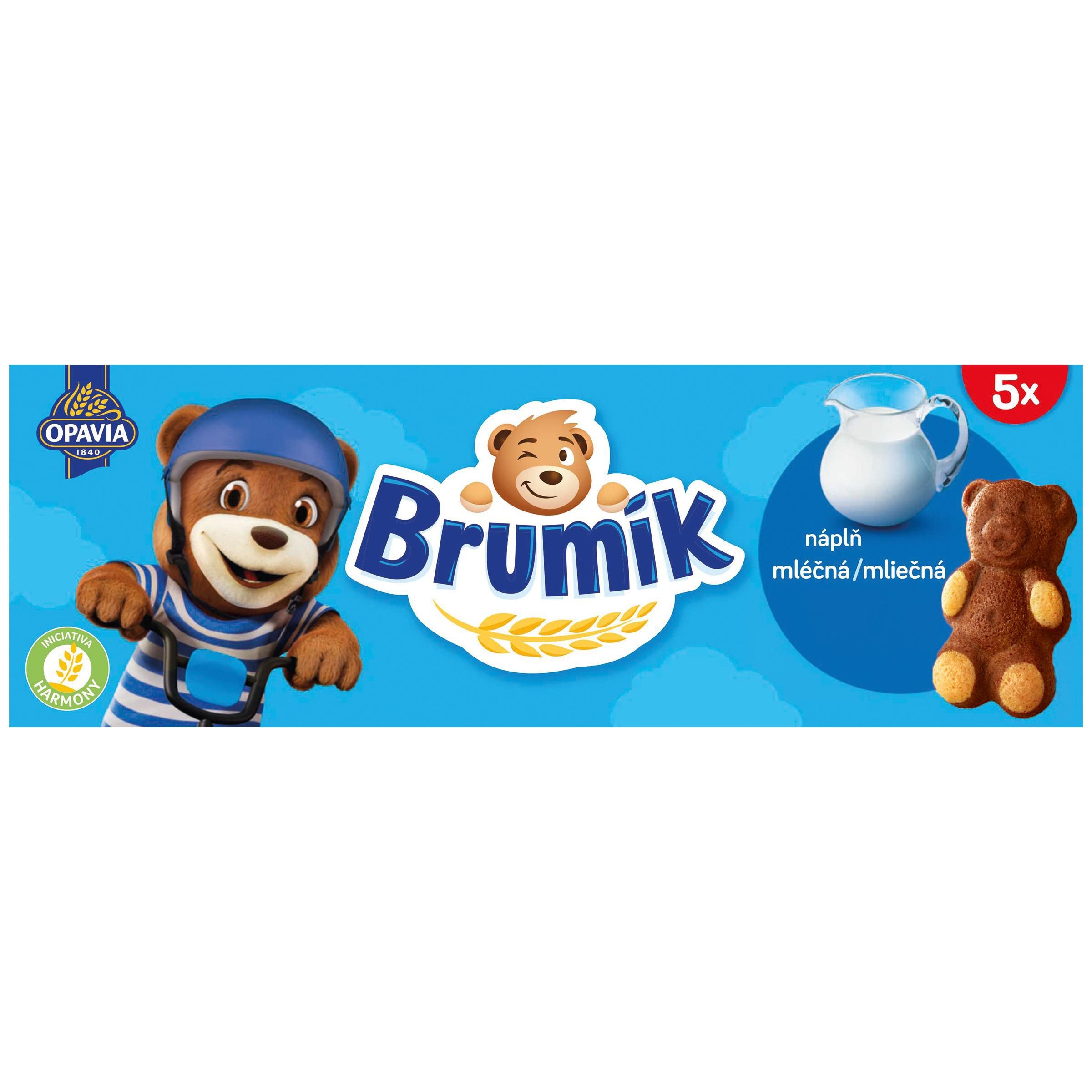 Trvanlivé potraviny - Opavia Brumík Mléčná náplň jemné pečivo 150g