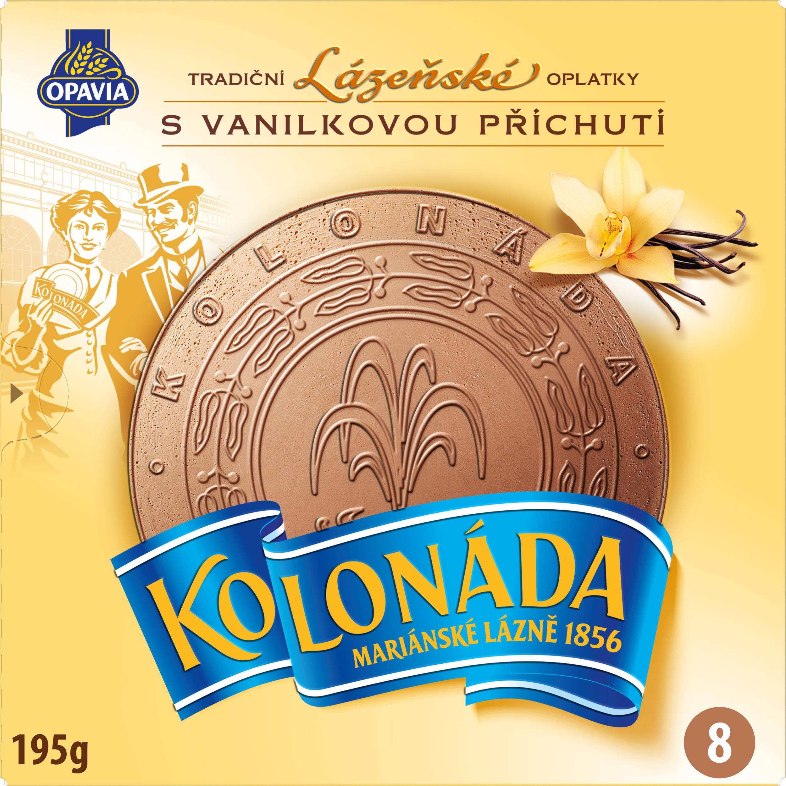 Trvanlivé potraviny - Opavia Kolonáda lázeňské oplatky vanilkové 195g