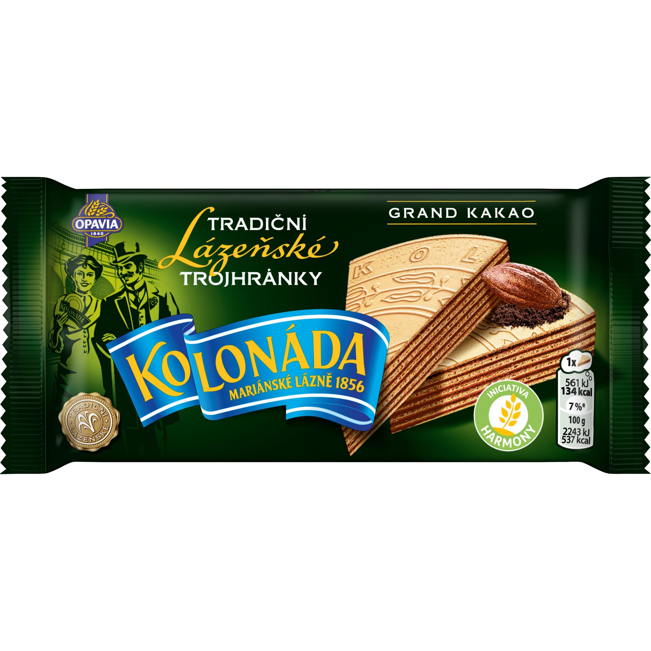 Trvanlivé potraviny - Opavia Kolonáda Trojhránky lázeňské oplatky Grand kakao 50g