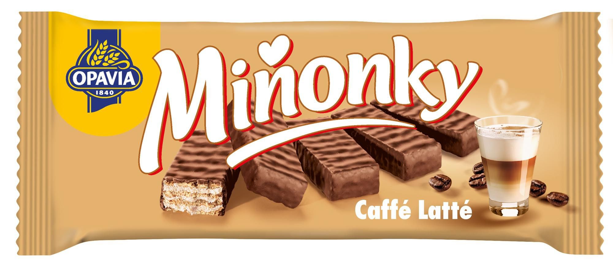 Trvanlivé potraviny - Opavia Miňonky Caffé latté oplatky 50g