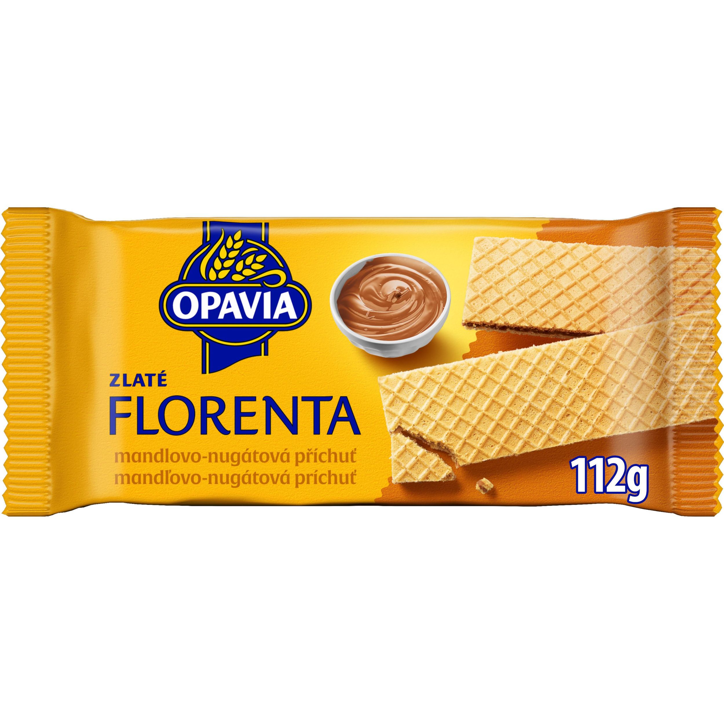 Trvanlivé potraviny - Opavia oplatky Zlaté Florenta  mandlovo-nugátová náplň 112g