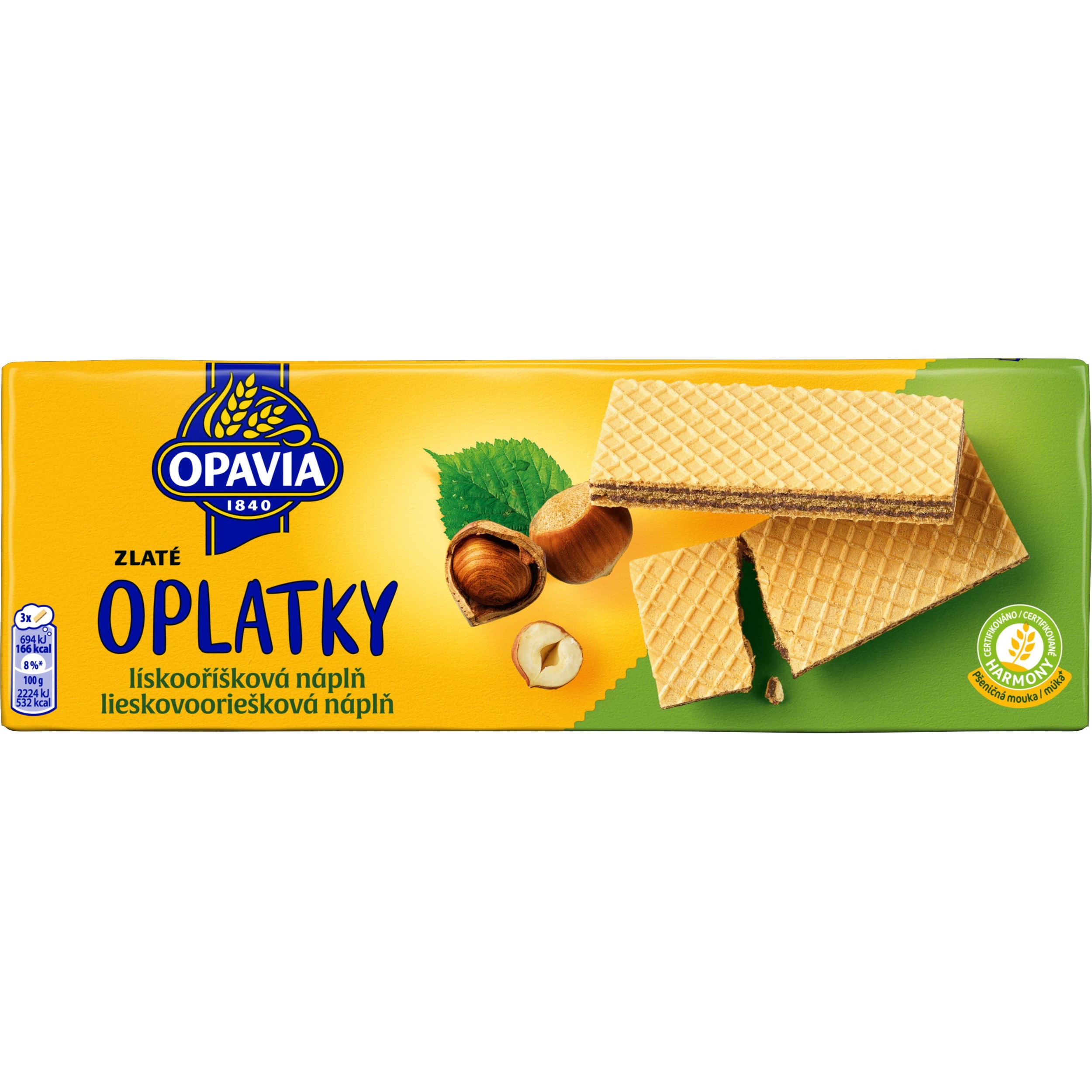 Trvanlivé potraviny - Opavia Oplatky Zlaté lískooříšková náplň 146g