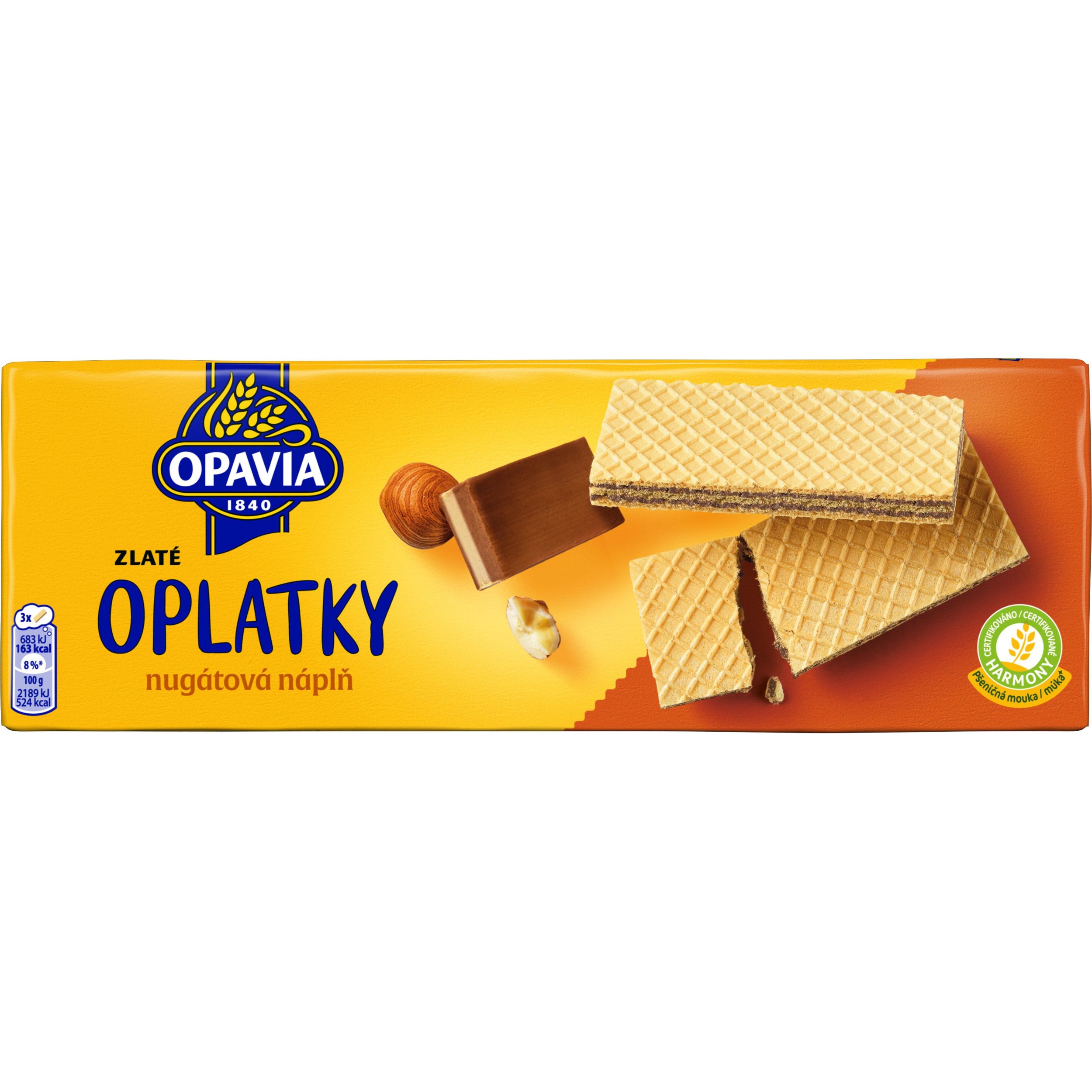 Trvanlivé potraviny - Opavia Oplatky Zlaté nugátová náplň 146g