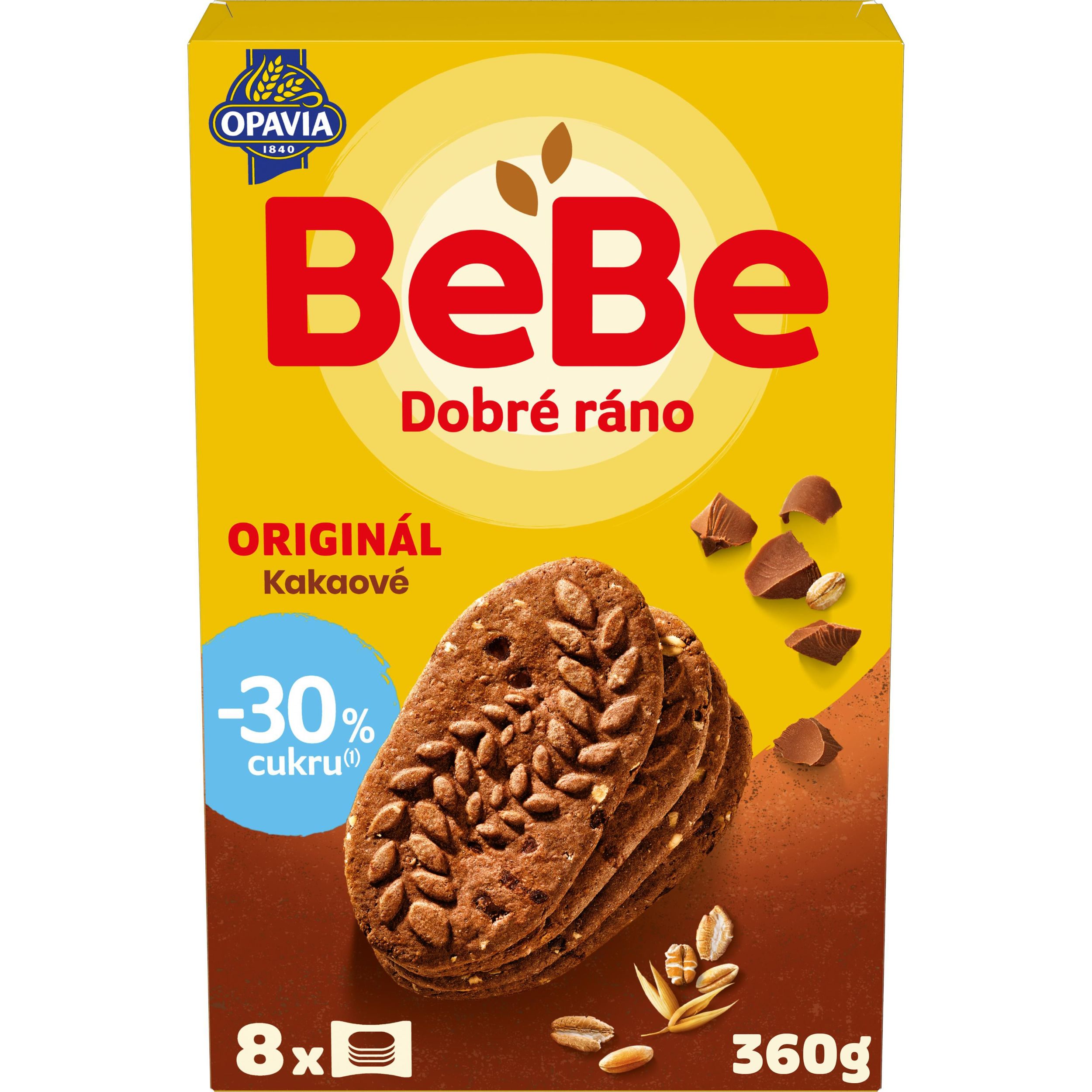 Trvanlivé potraviny - Opavia sušenky BeBe Dobré Ráno kakaové  -30% cukru 360g