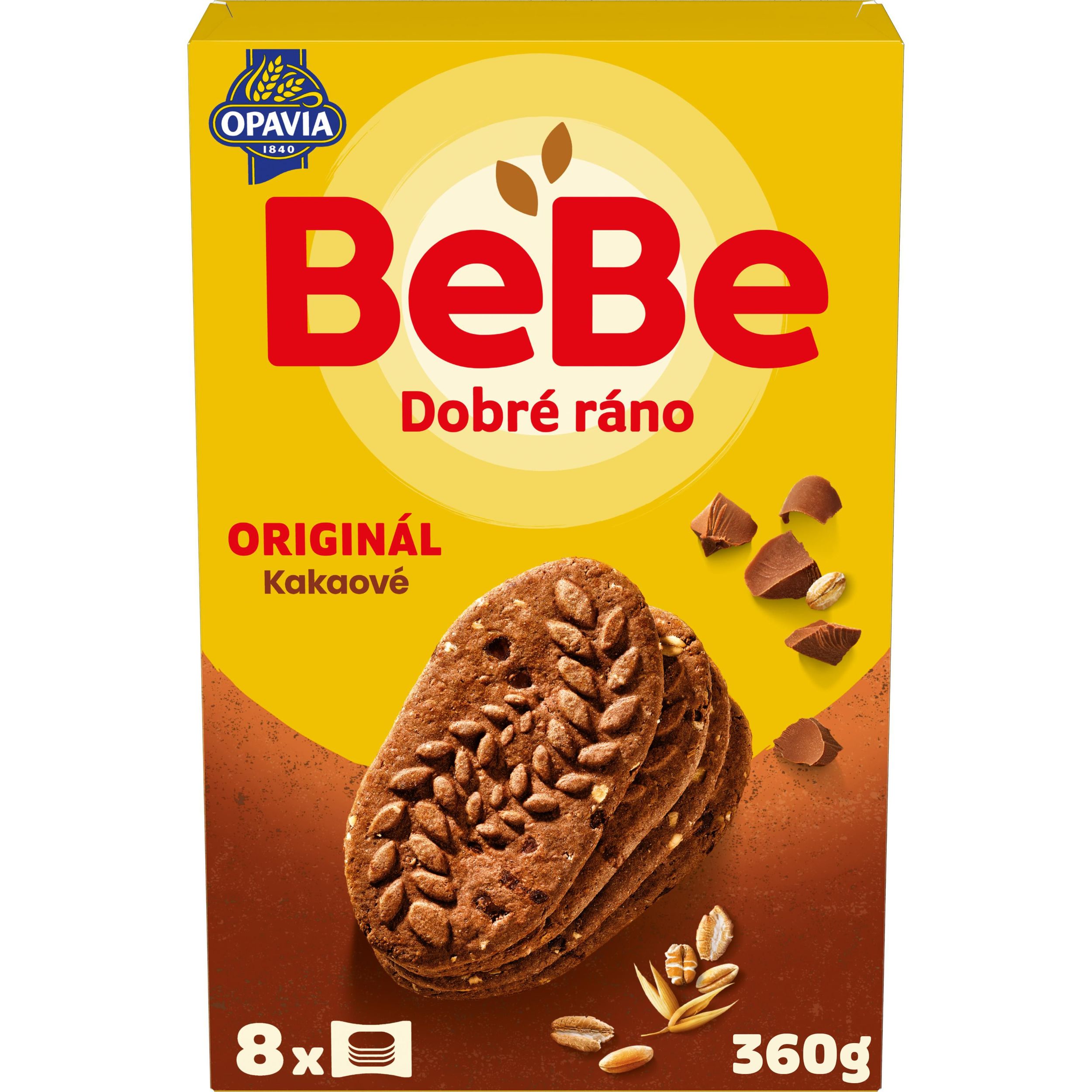 Trvanlivé potraviny - Opavia sušenky BeBe Dobré Ráno kakaové s kousky čokolády  360g