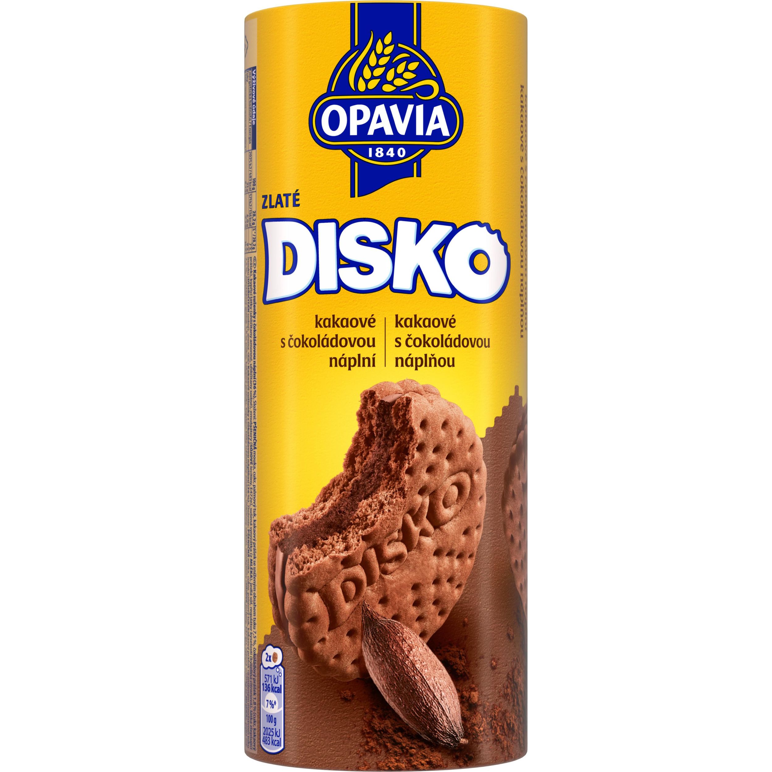 Trvanlivé potraviny - Opavia sušenky Disko kakaové čokoládová náplň 169g