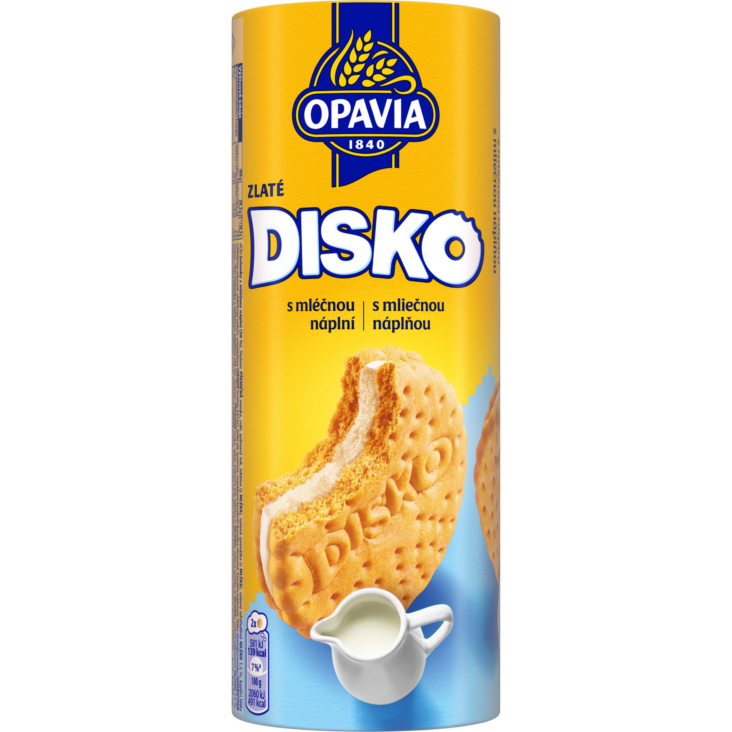 Trvanlivé potraviny - Opavia sušenky Disko mléčná náplň 169g