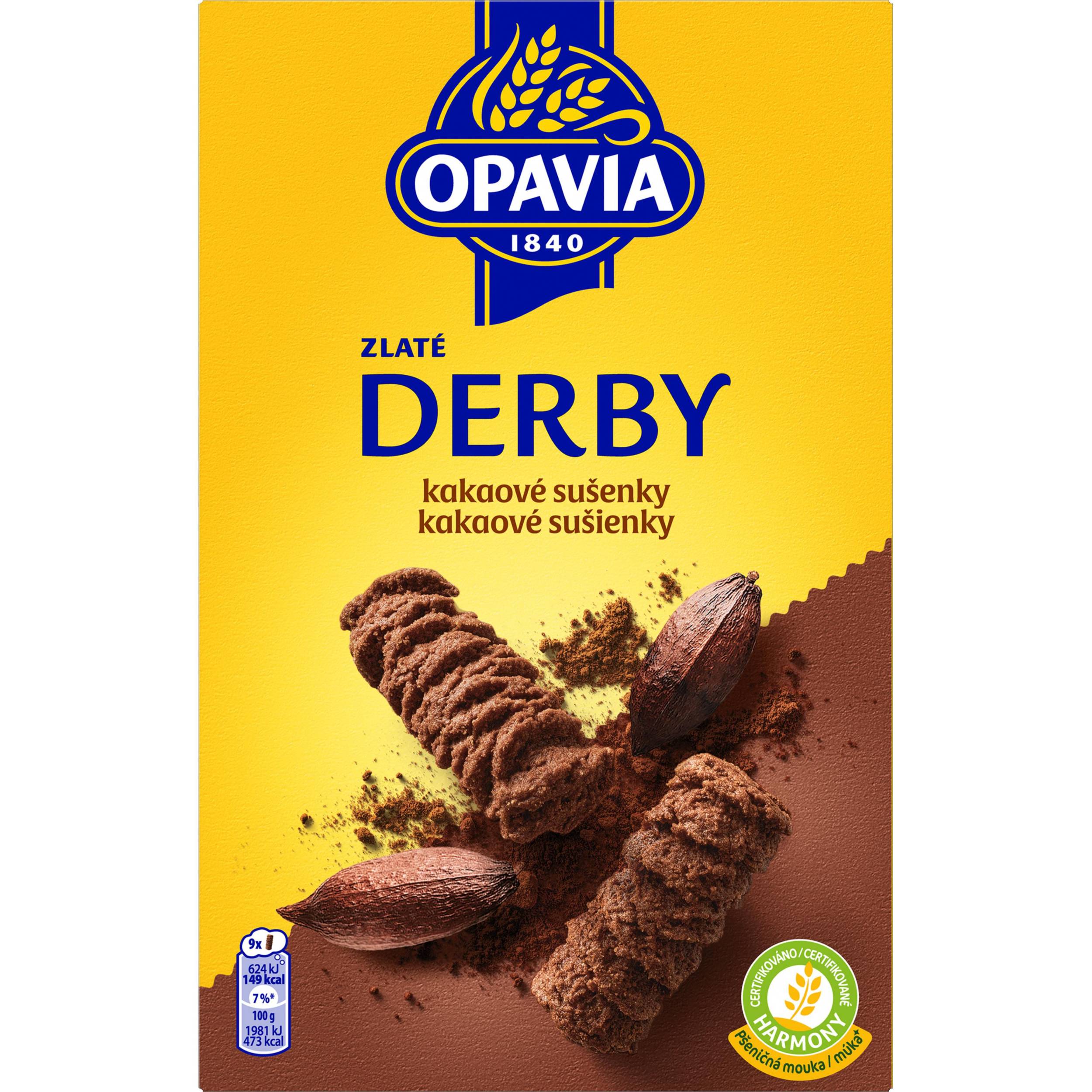 Trvanlivé potraviny - Opavia sušenky Zlaté Derby kakaové 220g