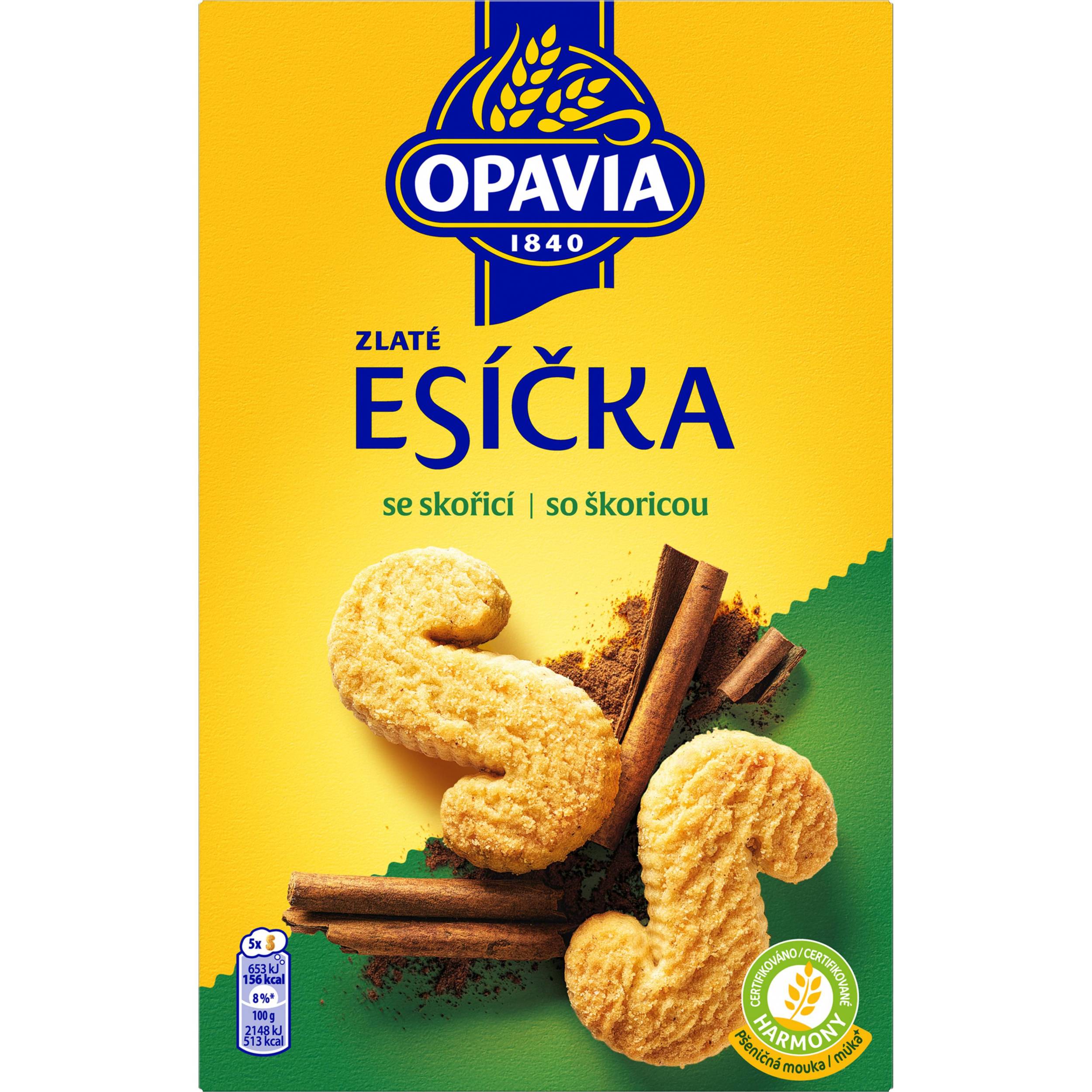 Trvanlivé potraviny - Opavia sušenky Zlaté Esíčka se skořicí 220g