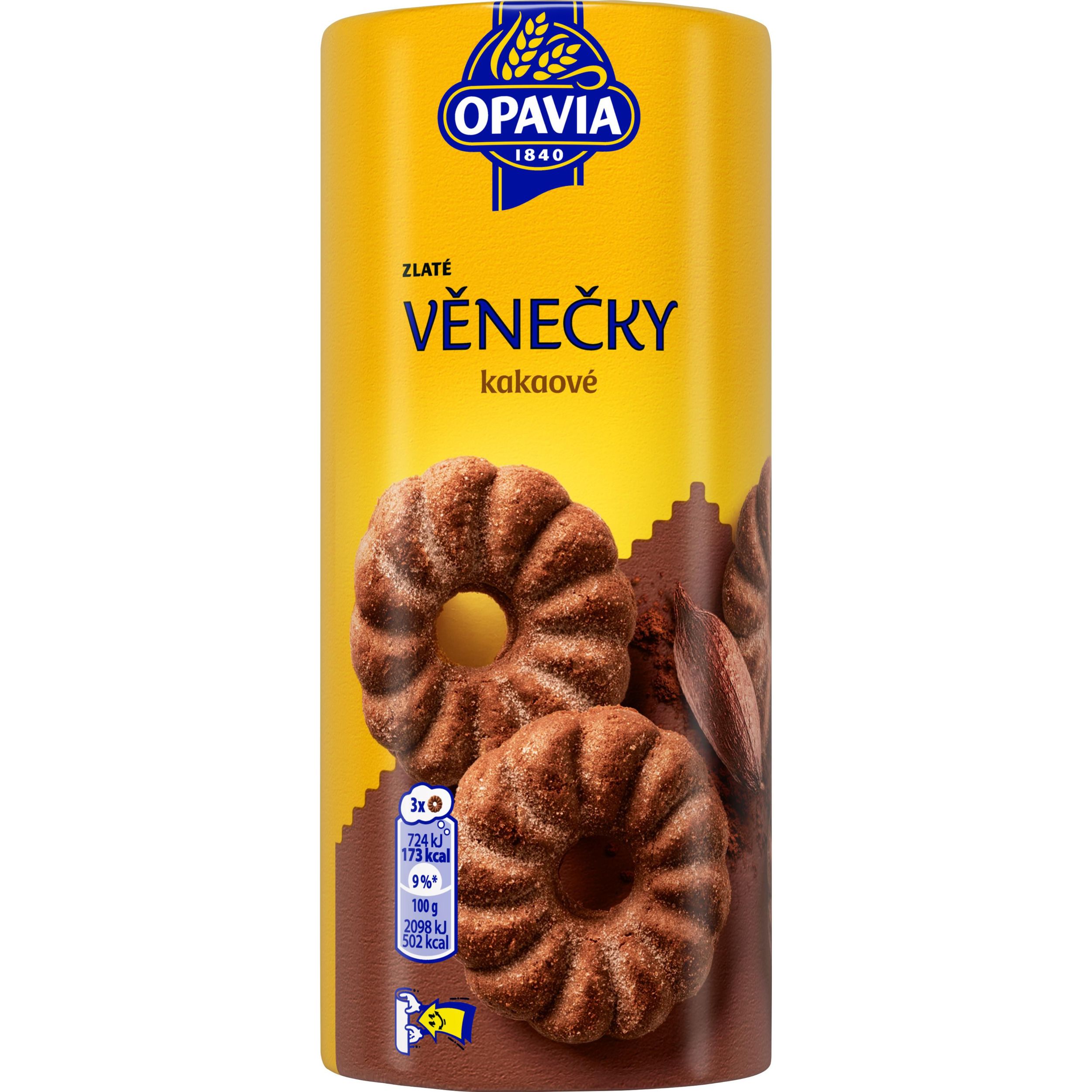 Trvanlivé potraviny - Opavia sušenky Zlaté Věnečky kakaové sušenky 150g