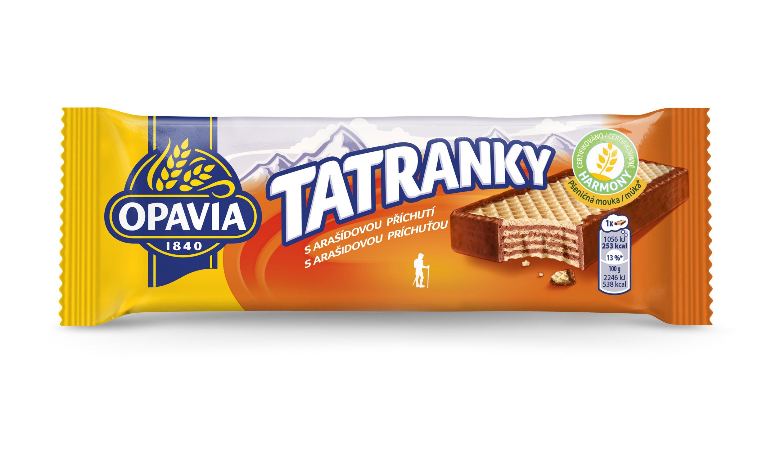 Trvanlivé potraviny - Opavia Tatranky s arašídovou příchutí oplatka 47g