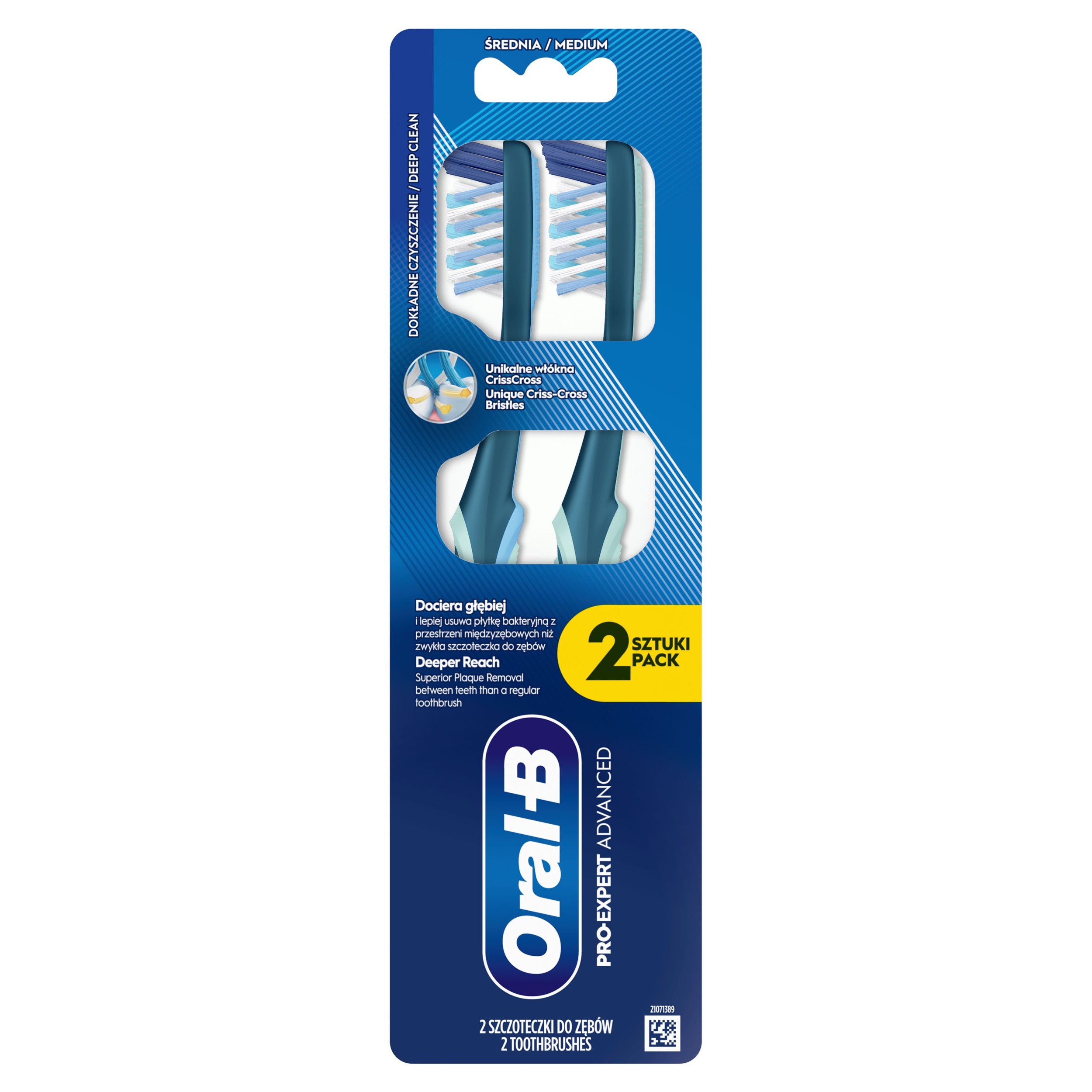 Drogerie a kosmetika - Oral-B Pro-Expert zubní kartáček Advanced 35 Medium 2 ks