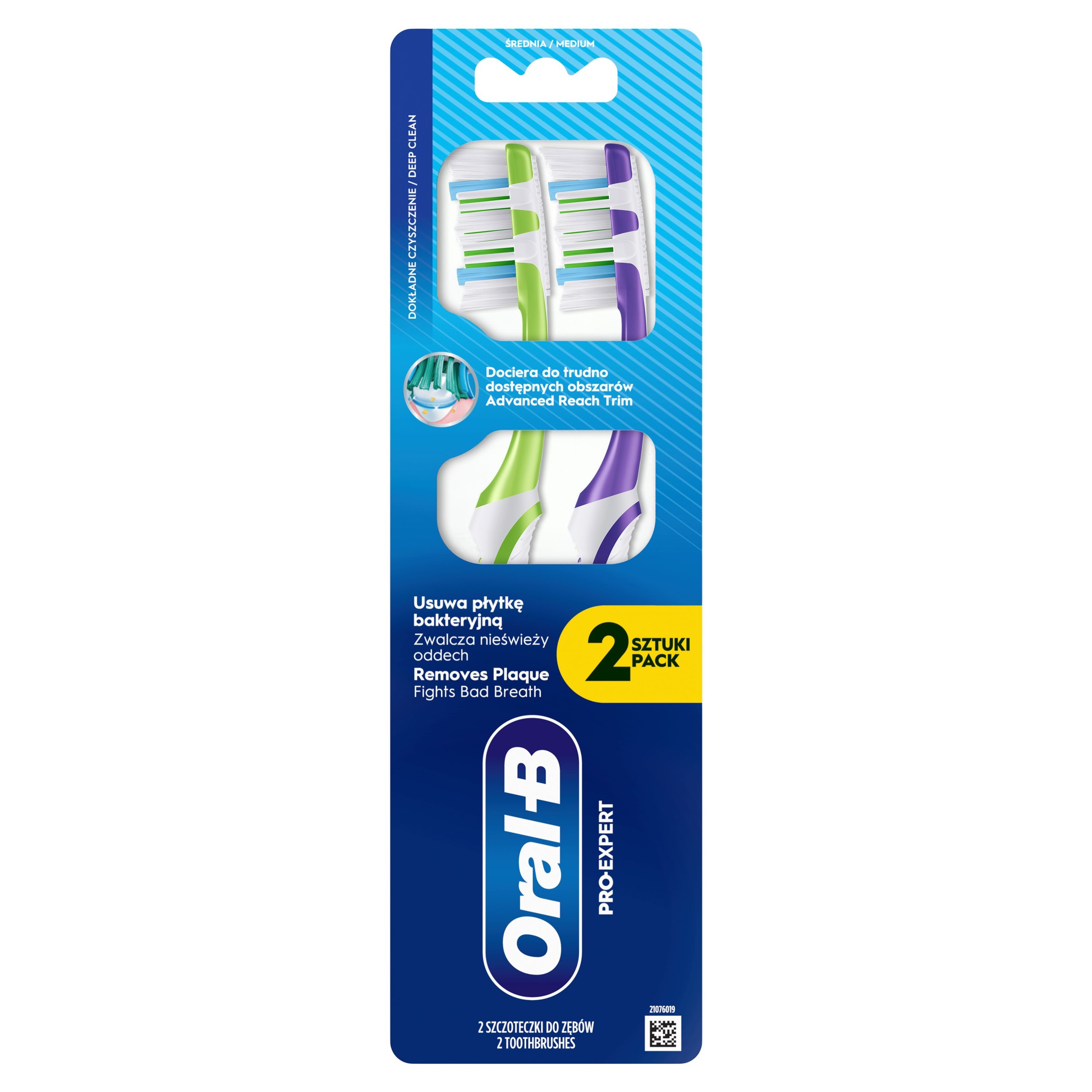 Drogerie a kosmetika - Oral-B Pro-Expert zubní kartáčrk 40 Medium 2 ks