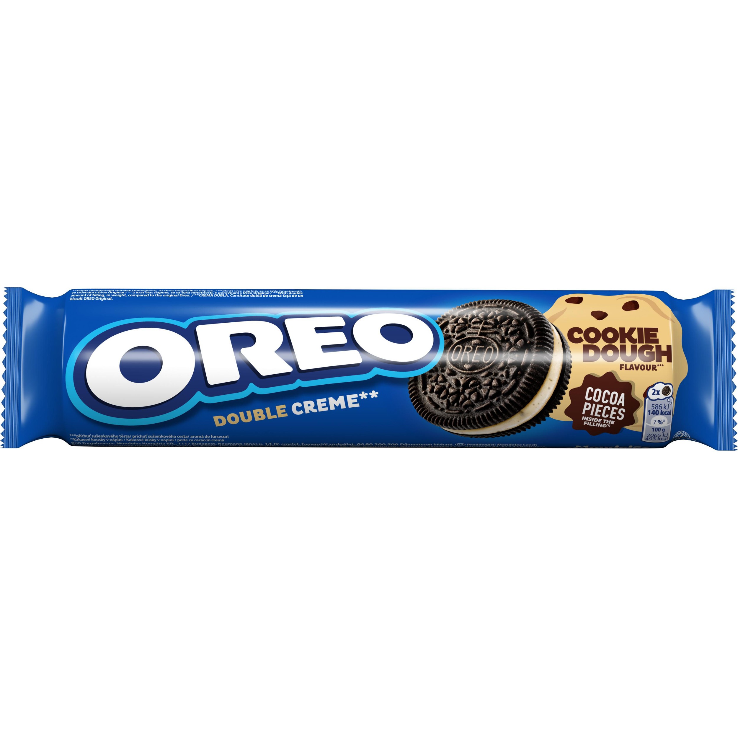 Trvanlivé potraviny - Oreo Double Creme Cookie dough sušenky s kakaovým krémem 157g