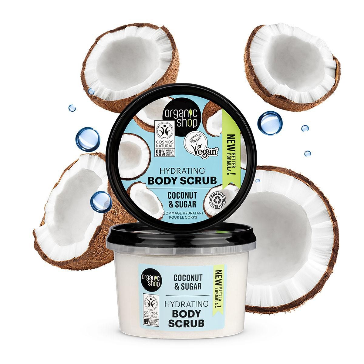 Drogerie a kosmetika - Organic Shop Hydratační tělový peeling Kokos a cukr 250 ml