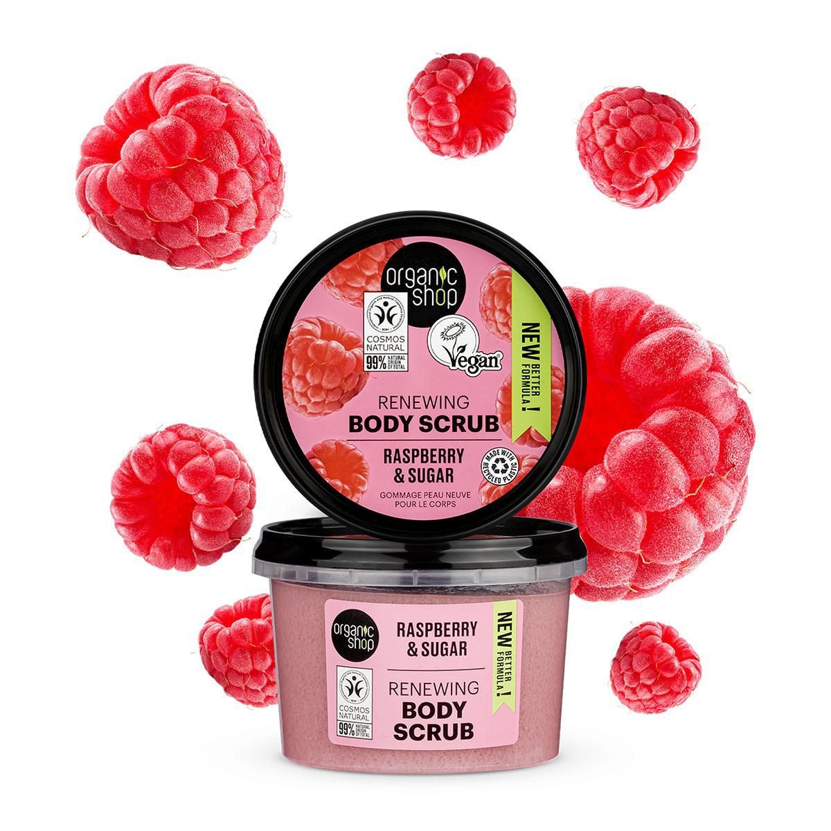Drogerie a kosmetika - Organic Shop Obnovující tělový peeling Malina a cukr 250 ml