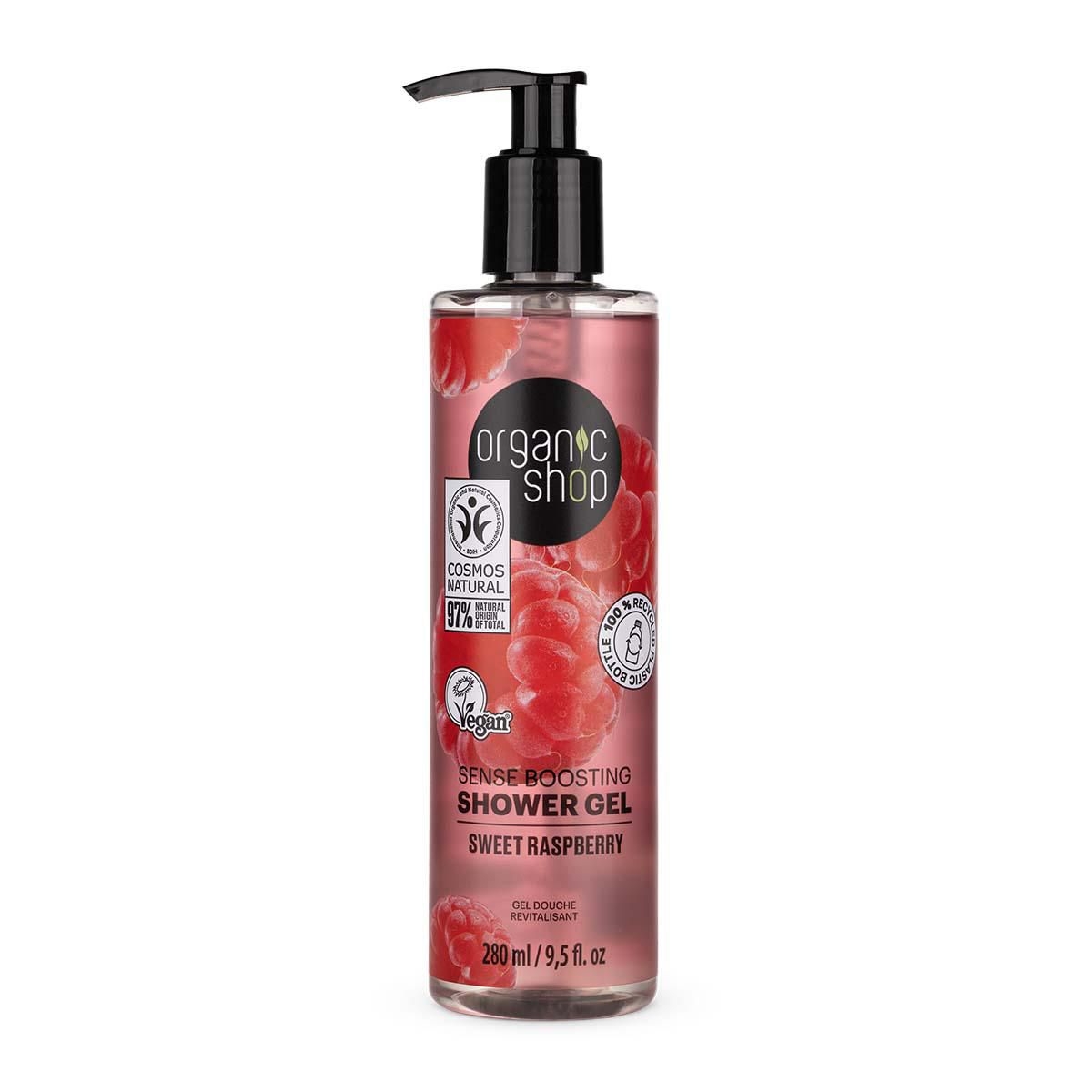 Drogerie a kosmetika - Organic Shop Povzbuzující sprchový gel Sladká malina 280 ml