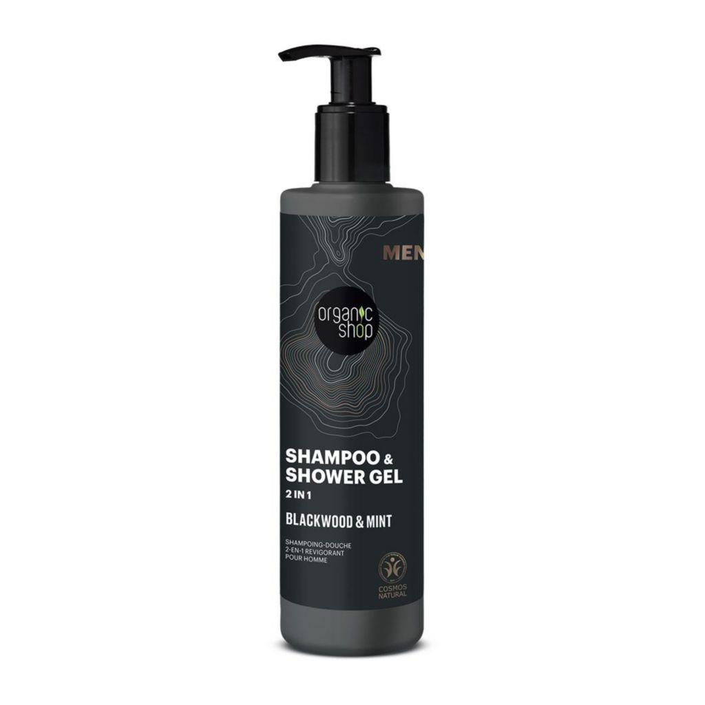 Drogerie a kosmetika - Organic Shop Sprchový gel ašampon 2 v 1 Blackwood a máta 280ml