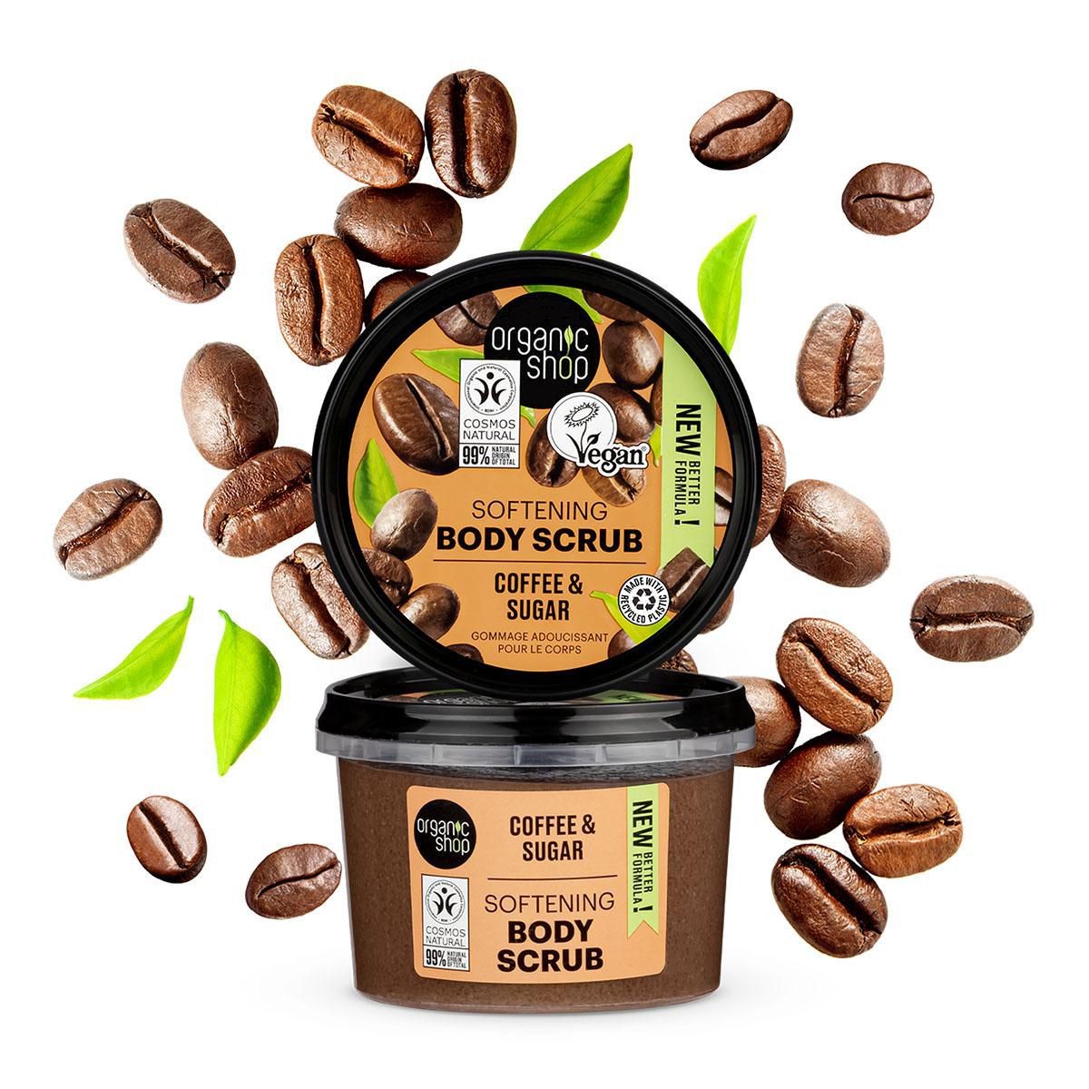 Drogerie a kosmetika - Organic Shop Zjemňující tělový peeling Káva a cukr 250 ml