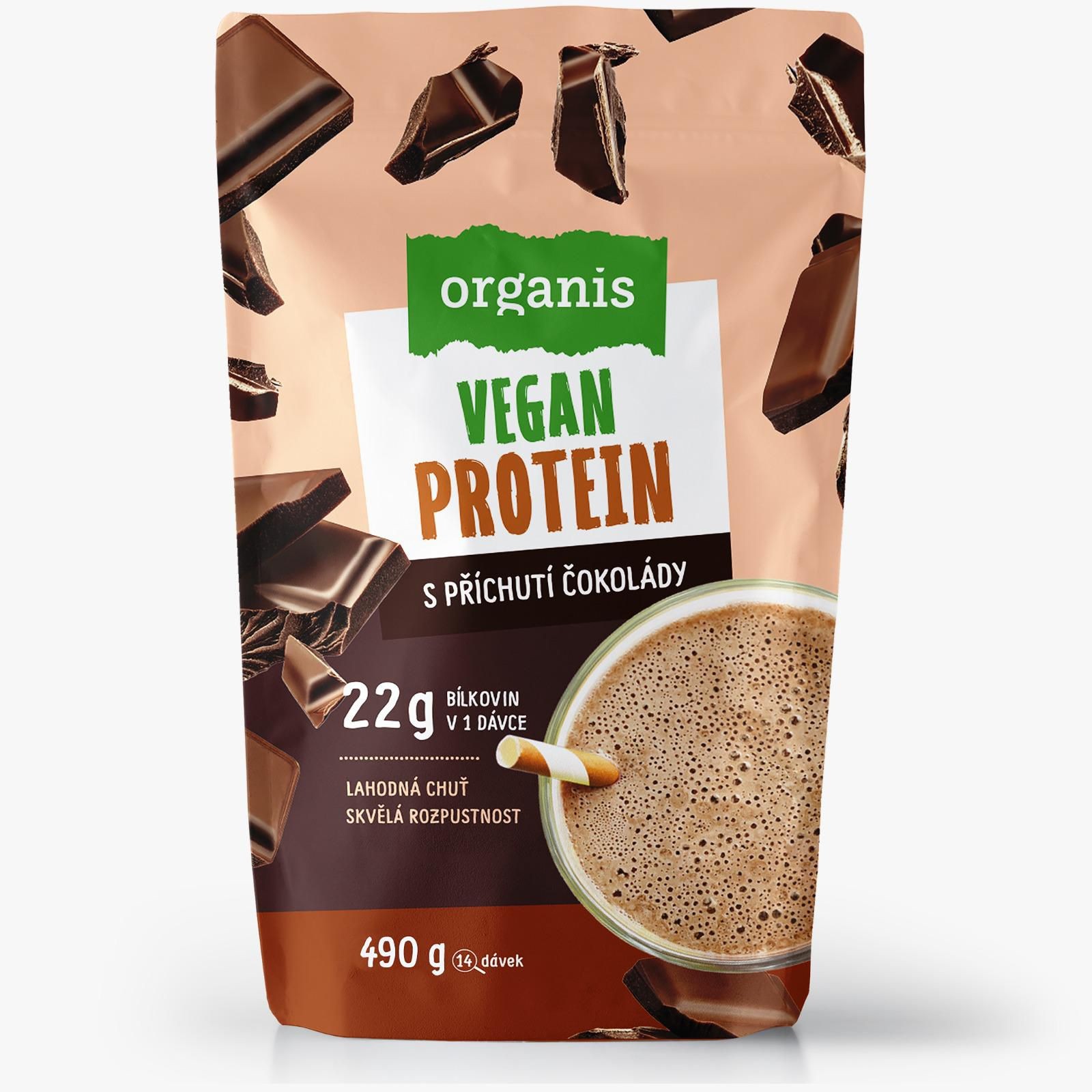 Domácnost a Zahrada - Organis VEGAN protein čokoláda 490 g