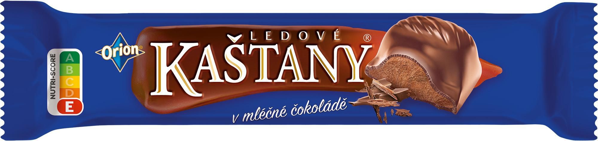 Trvanlivé potraviny - Orion Ledové kaštany Tyčinka v mléčné čokoládě s kakaovooříškovou náplní 45 g