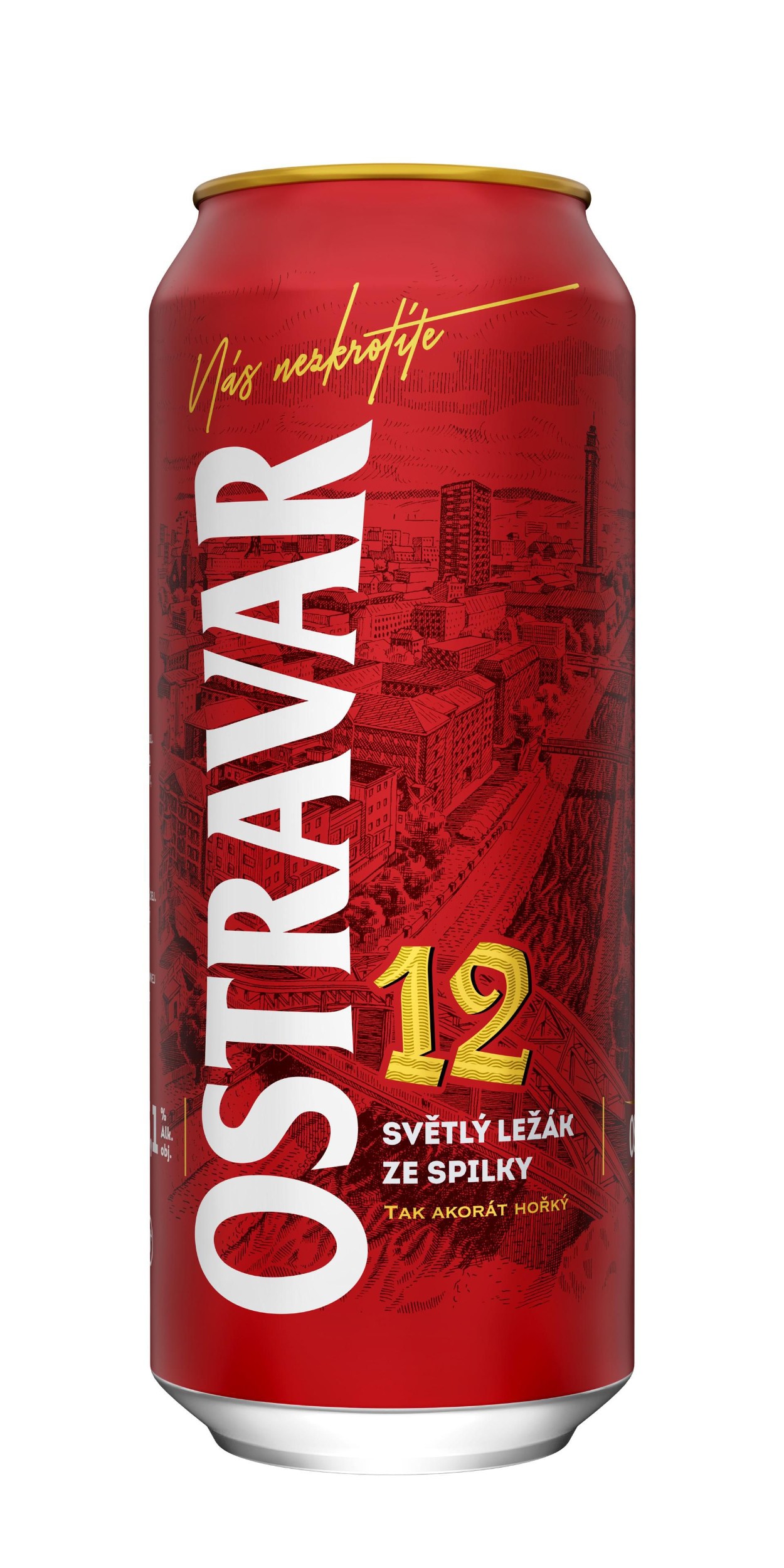 Nápoje - Ostravar 12° světlý ležák pivo 0,5 l