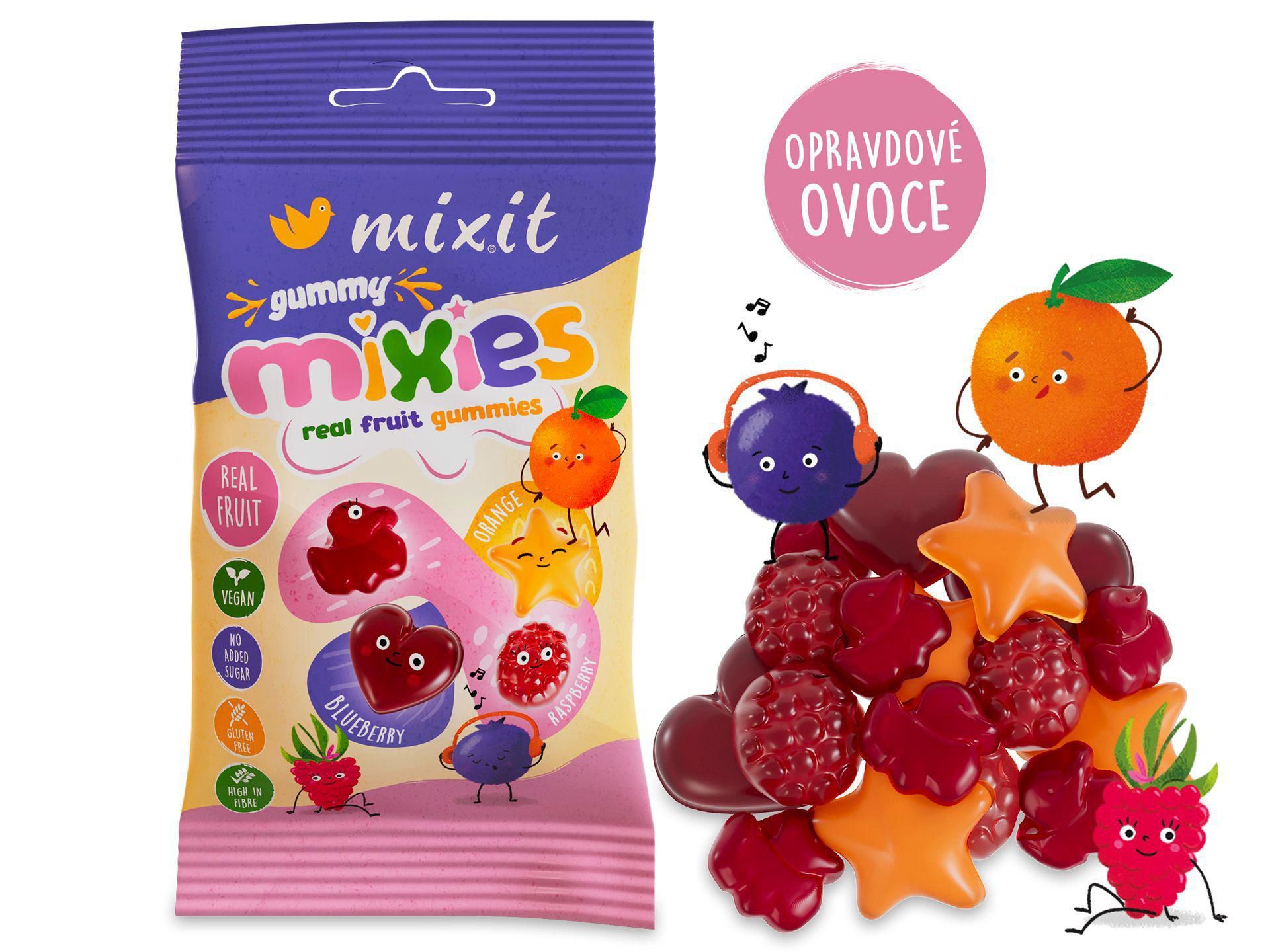 Trvanlivé potraviny - Ovocné Mixies - přírodní želé bonbony 30g