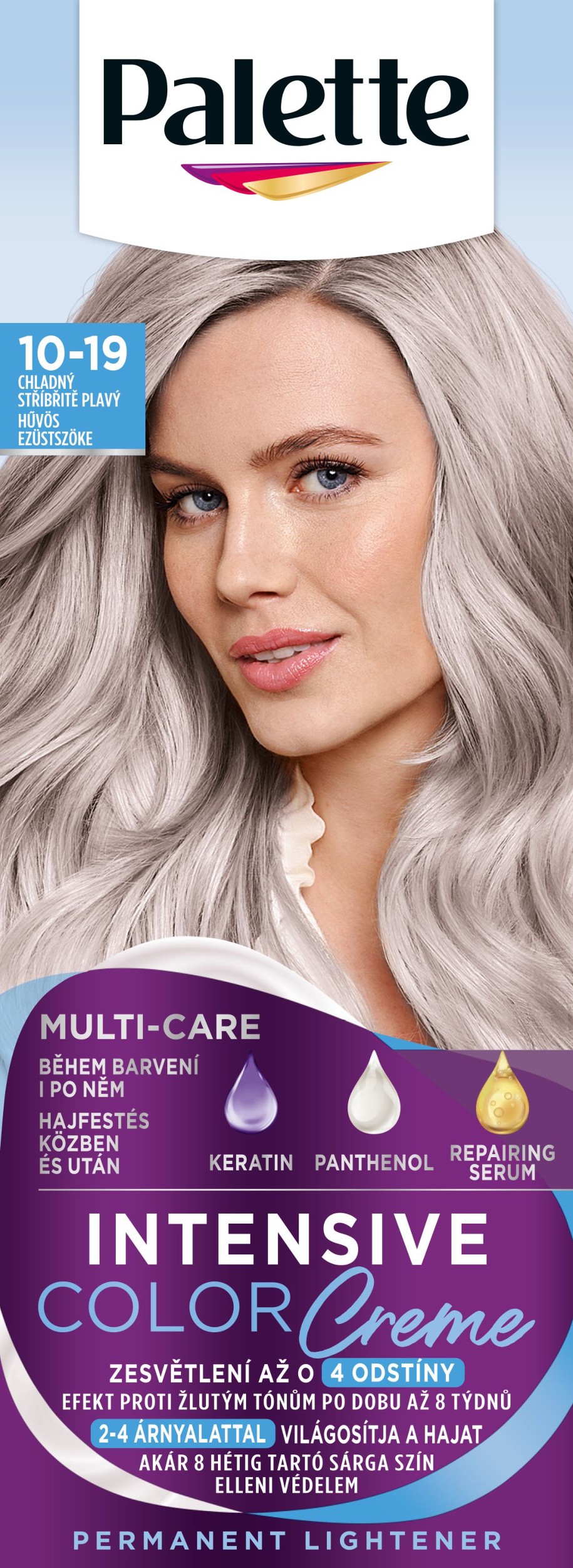 Drogerie a kosmetika - Palette Intensive Color Creme 10-19 Chladný stříbřitě plavý