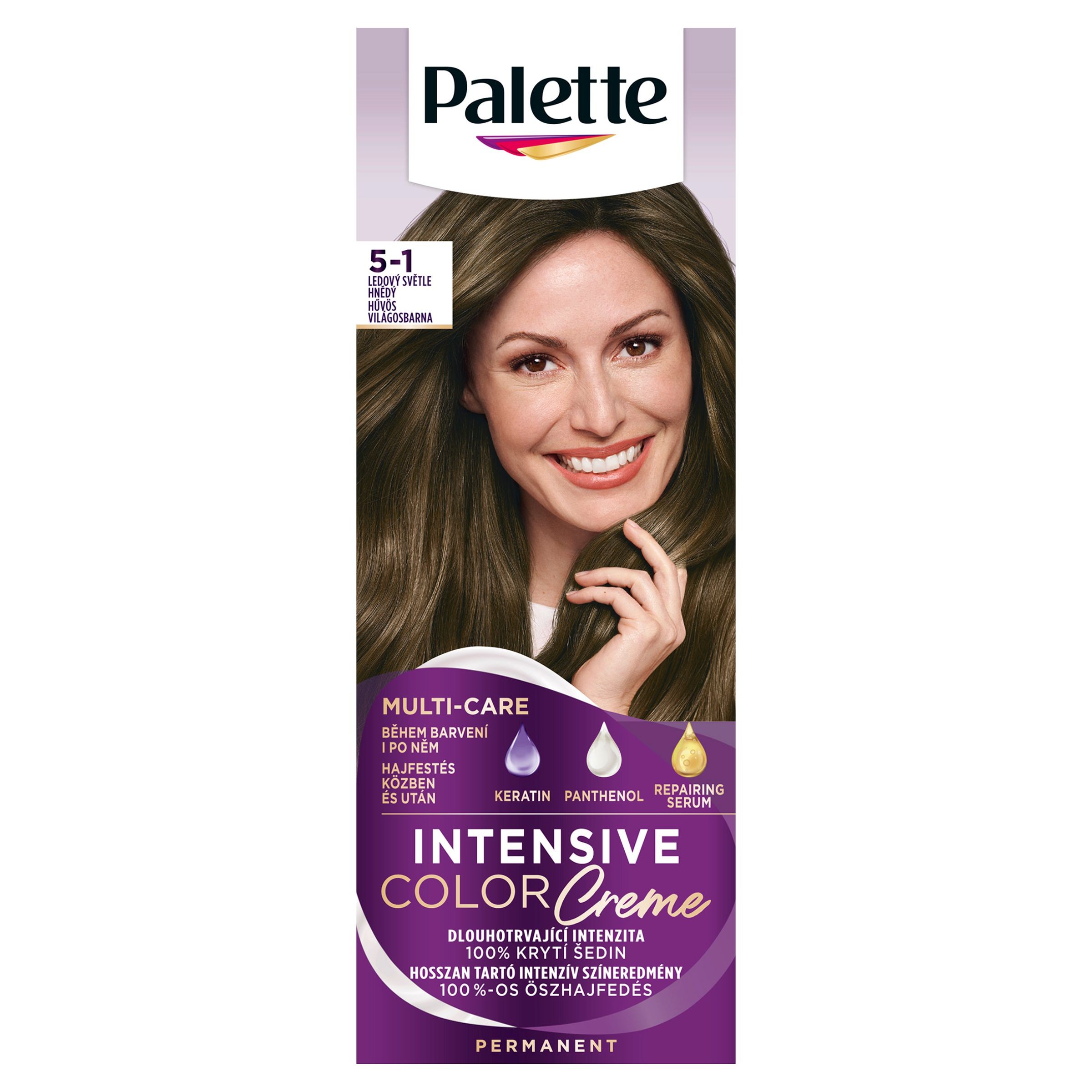 Drogerie a kosmetika - Palette Intensive Color Creme barva na vlasy ledový světle hnědý 5-1 1 ks