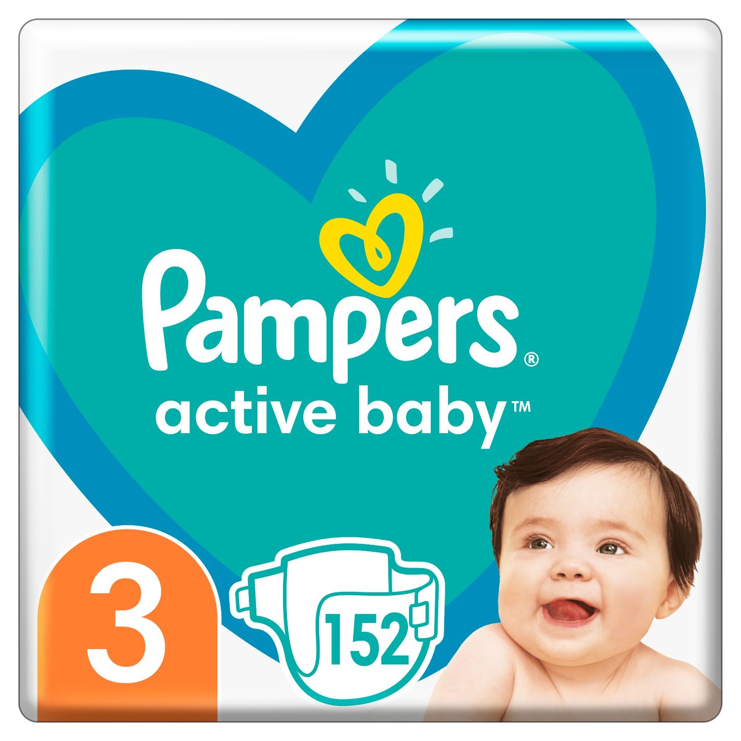 Svět dětí - Pampers Active Baby-Dry velikost 3 (Midi) dětské plenky 152ks