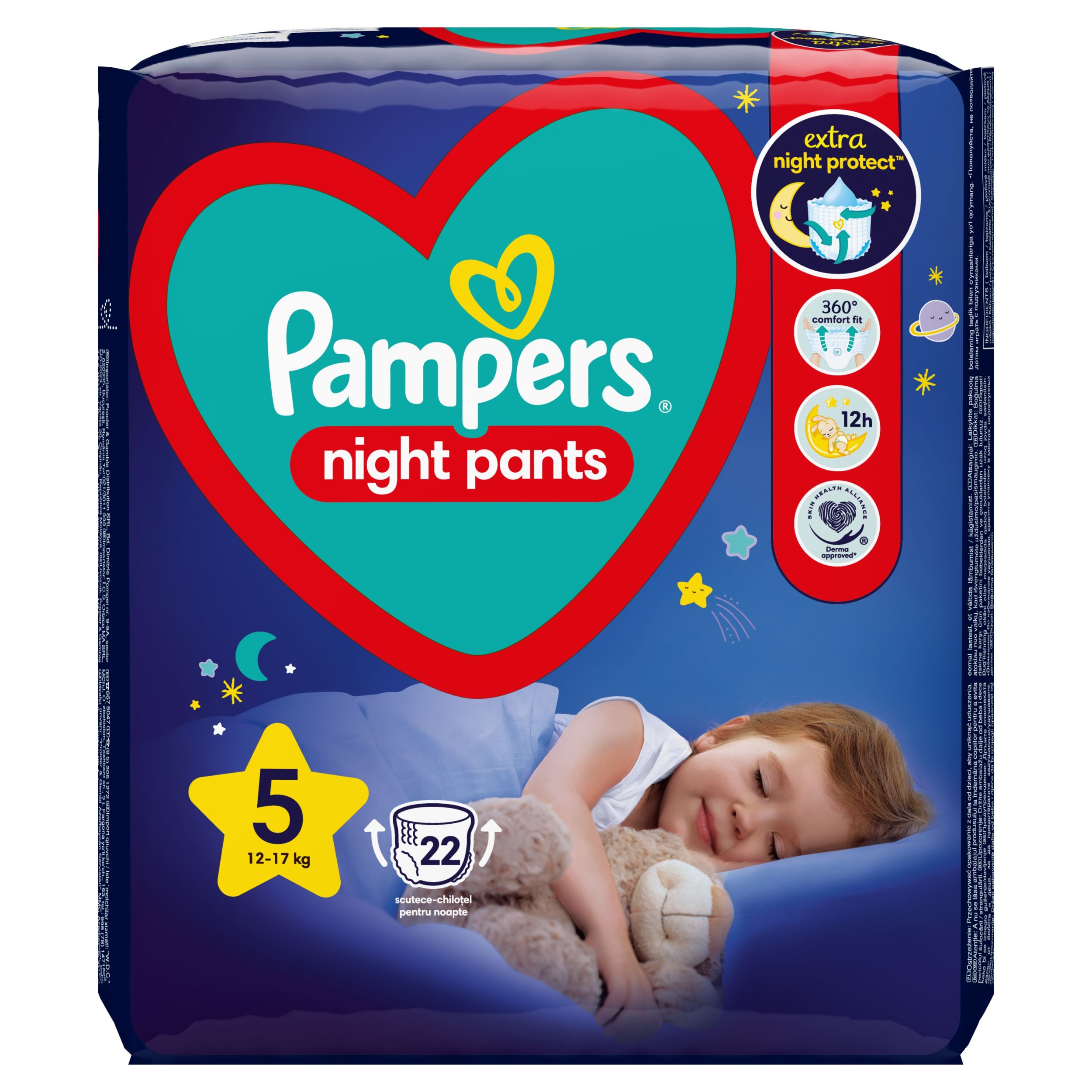 Svět dětí - Pampers Night Pants Plenkové kalhotky vel. 5 (12kg-17kg) 22ks