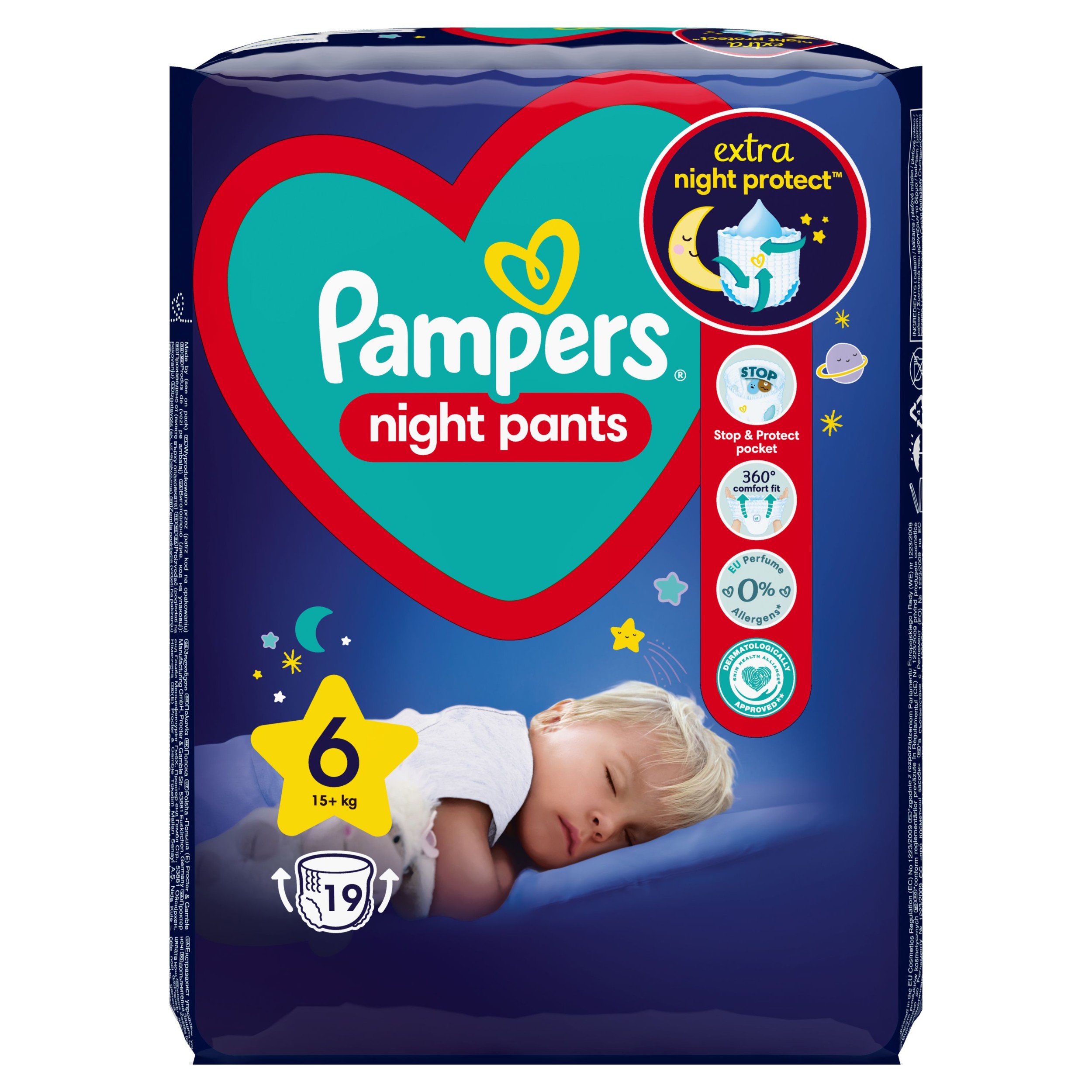Svět dětí - Pampers Night Pants Plenkové kalhotky vel. 6 (15kg+) 19ks