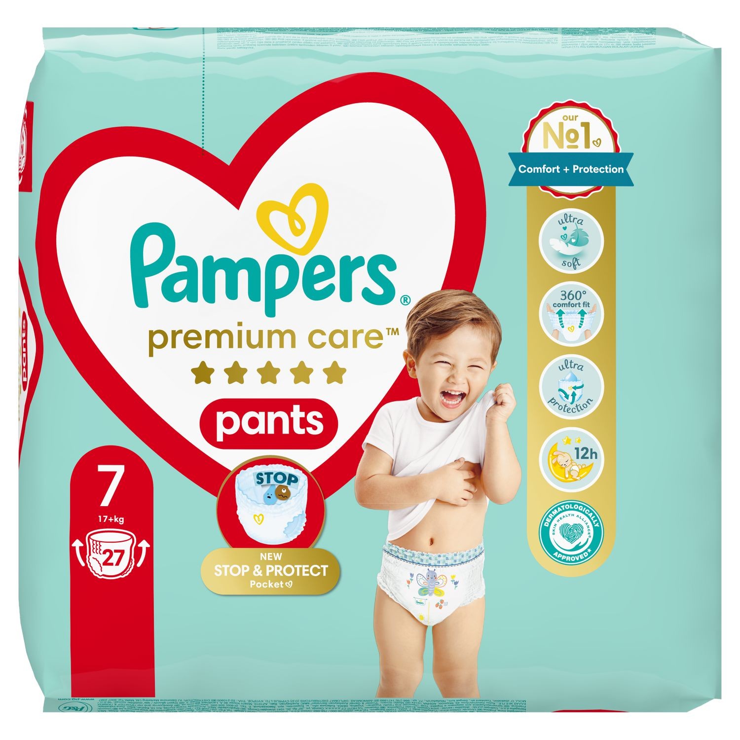 Svět dětí - Pampers Premium Care Plenkové kalhotky vel. 7, 17kg+ 27ks