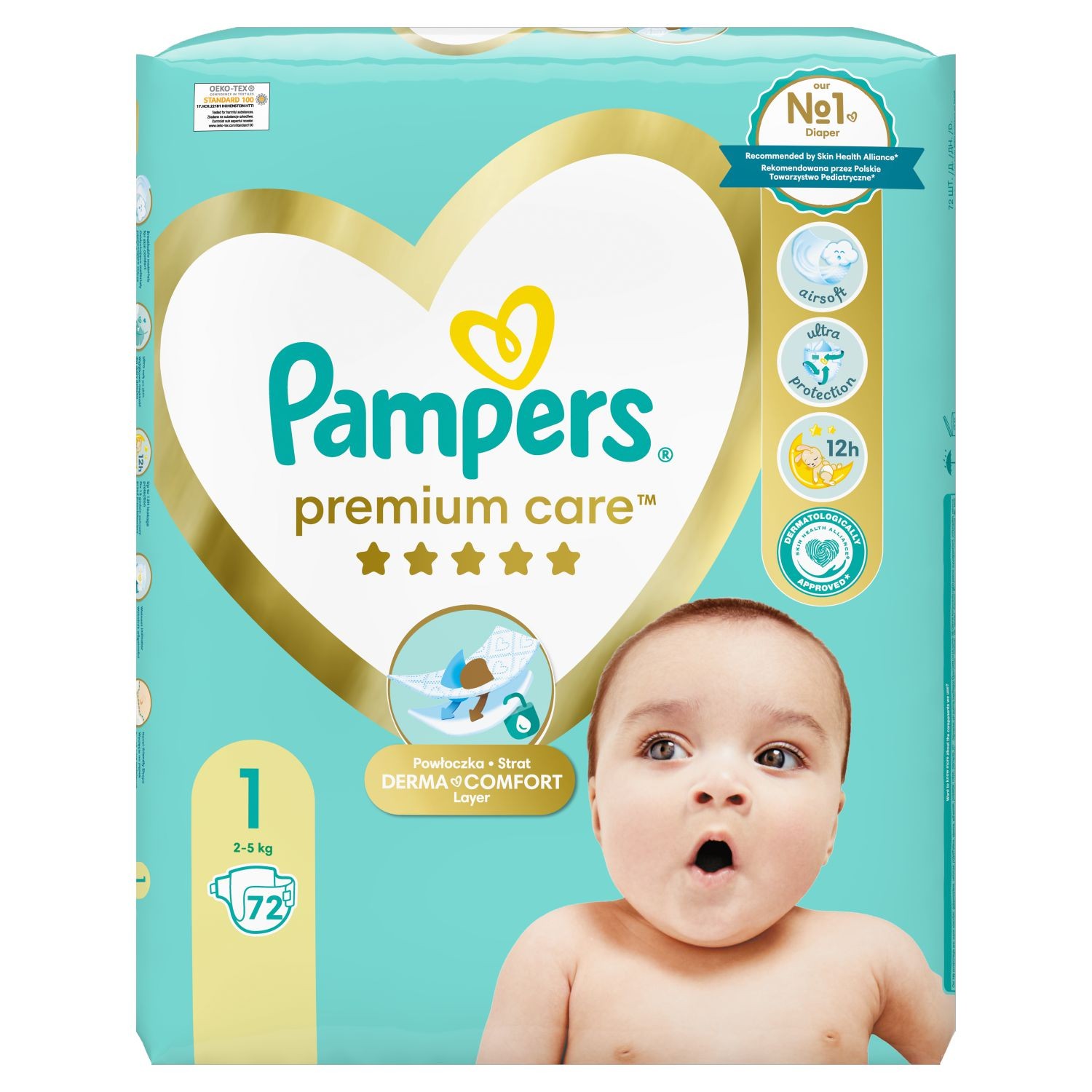 Svět dětí - Pampers Premium Care Plenky vel. 1, 2kg - 5kg, 72ks