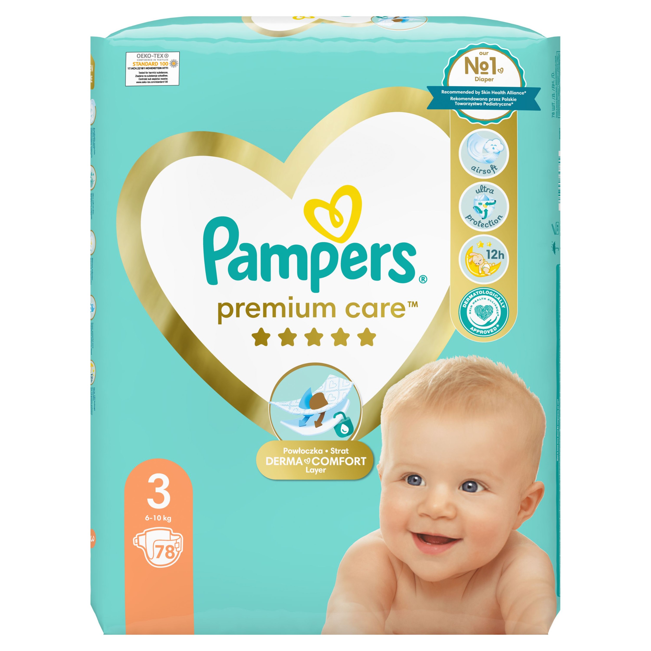 Svět dětí - Pampers Premium Care Plenky vel. 3, 6kg - 10kg, 78ks