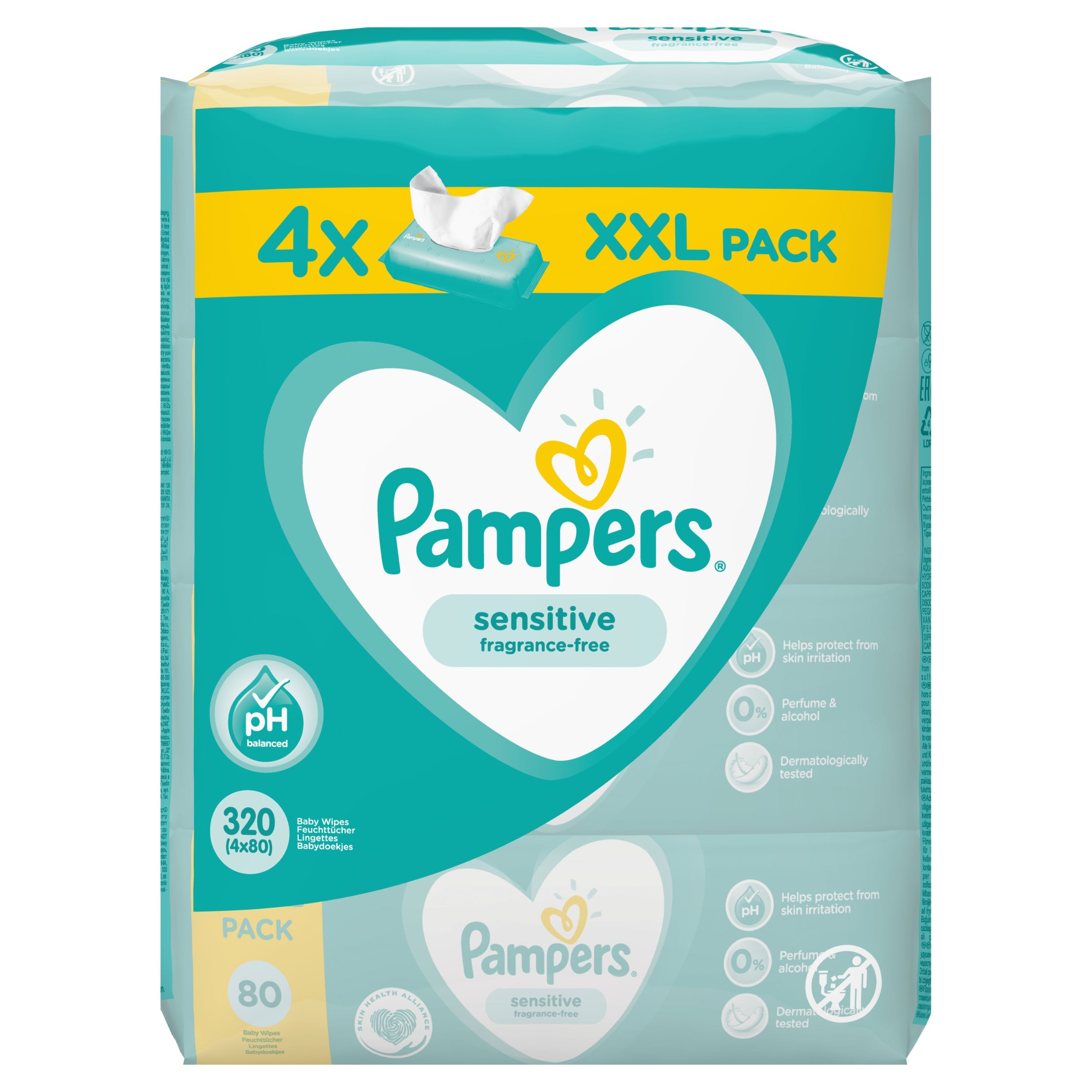 Svět dětí - Pampers Sensitive Dětské čisticí ubrousky 4x80ks