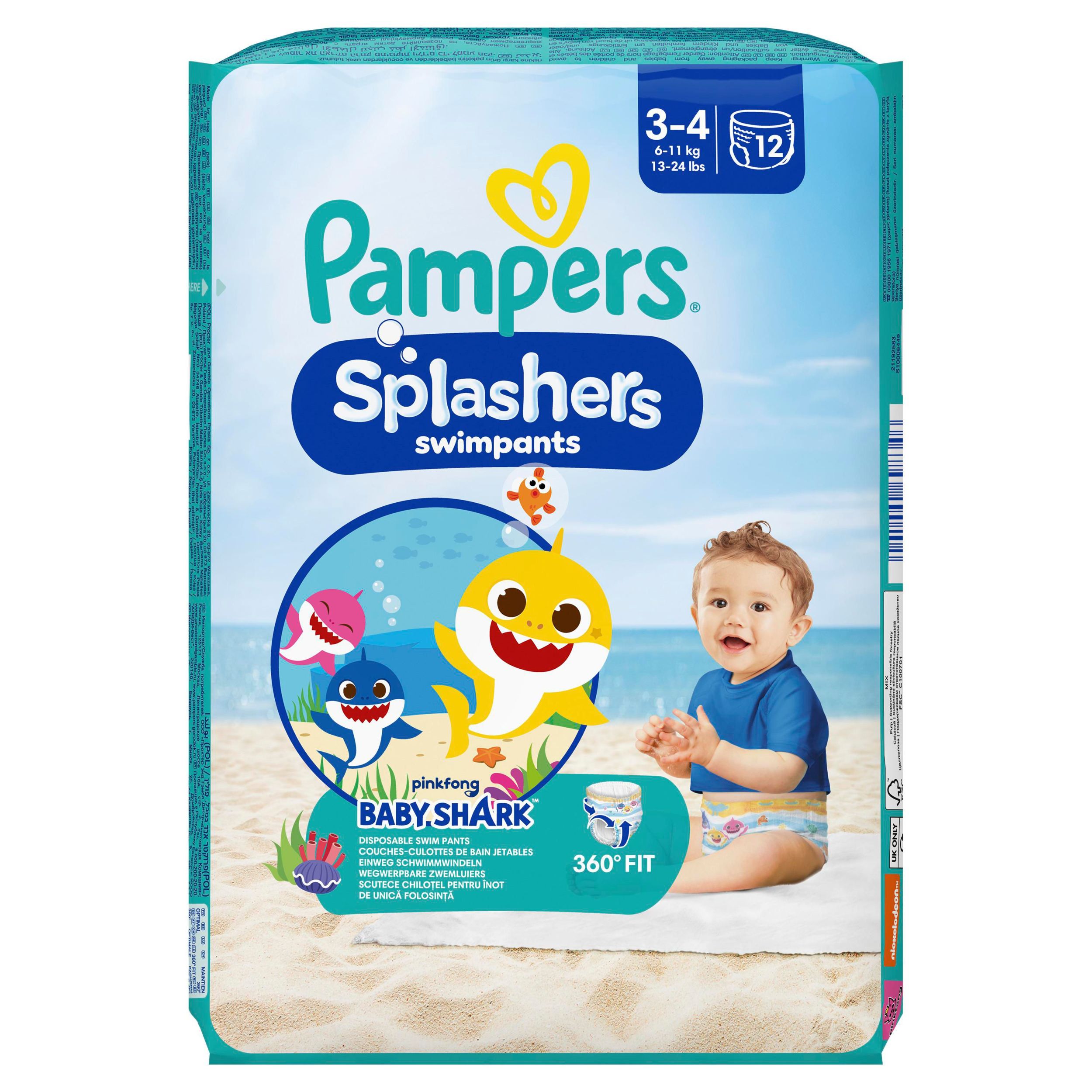 Svět dětí - Pampers Splashers plenkové kalhotky do vody vel. 3-4, 12ks