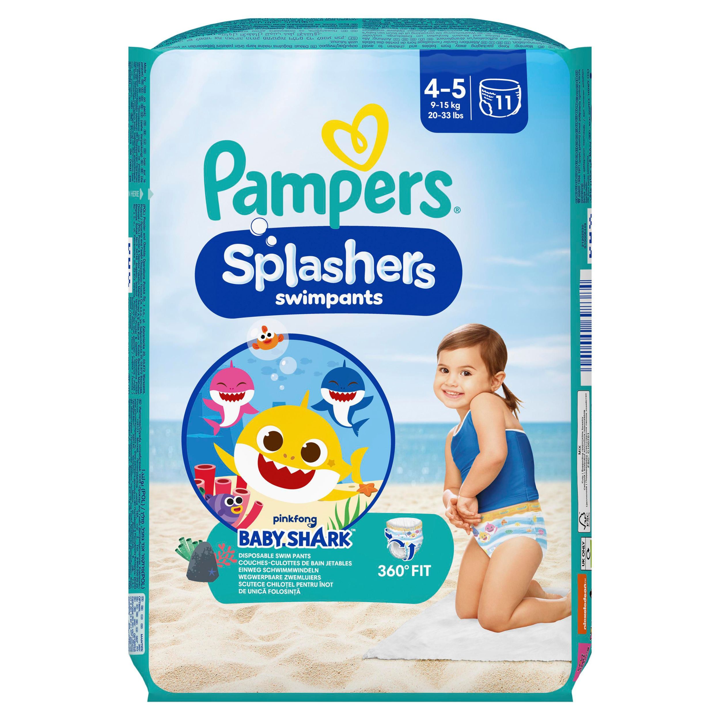 Svět dětí - Pampers Splashers plenkové kalhotky do vody vel. 4-5, 11ks