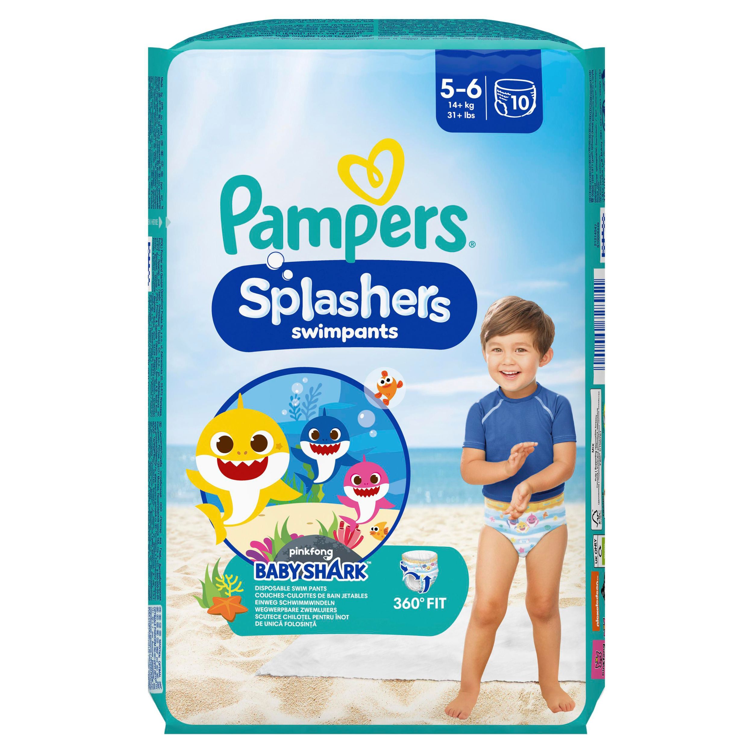 Svět dětí - Pampers Splashers Plenkové kalhotky do vody vel.5-6, 10 ks
