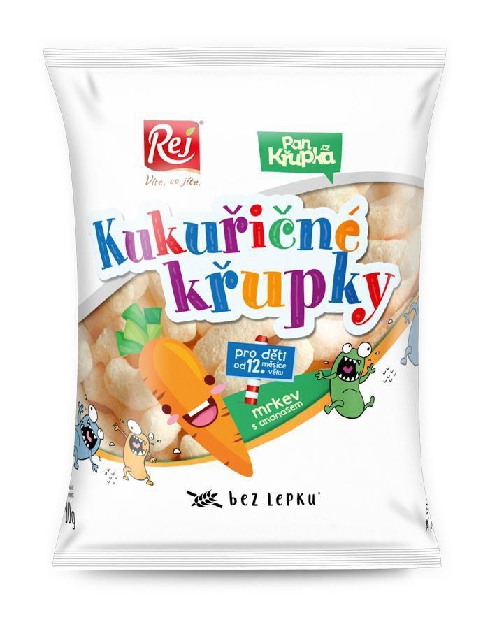 Trvanlivé potraviny - Pan Křupka Křupky kukuřičné mrkvové s ananasem 40g